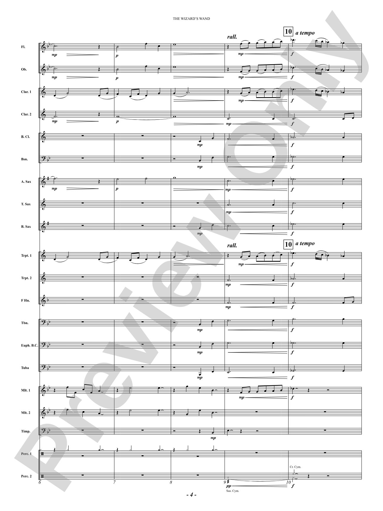 The Wizard's Wand: Concert Band Conductor Score & Parts