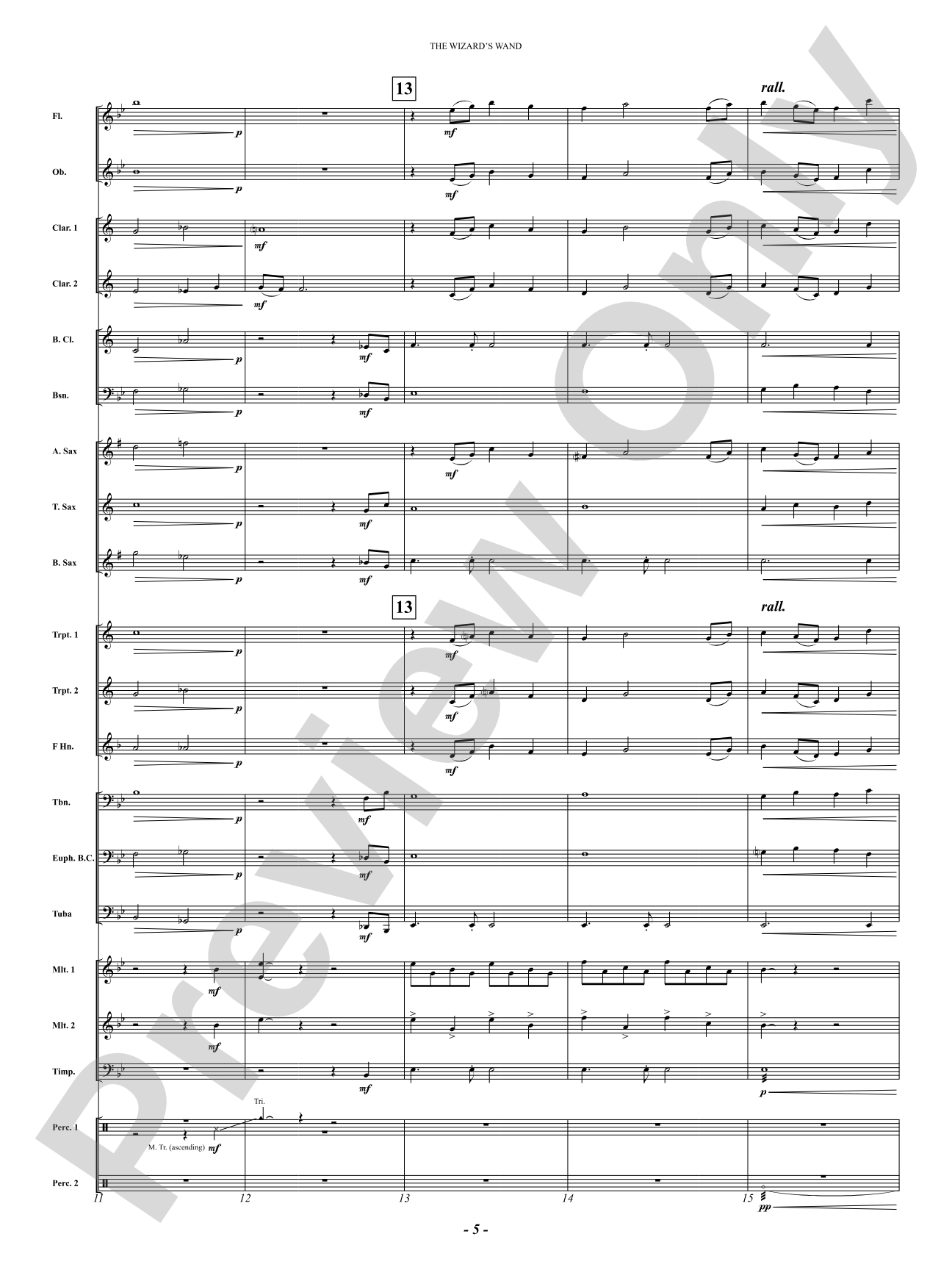 The Wizard's Wand: Concert Band Conductor Score & Parts