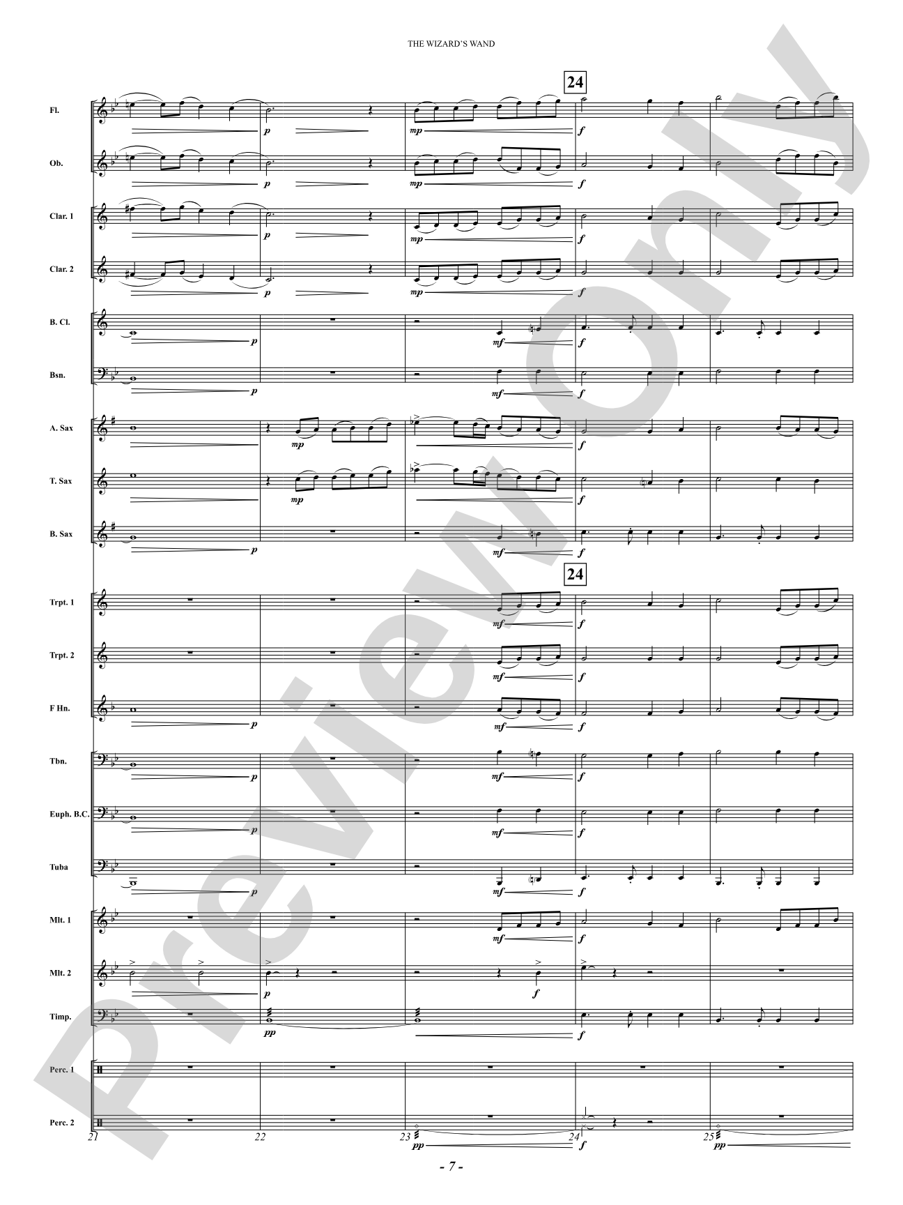 The Wizard's Wand: Concert Band Conductor Score & Parts