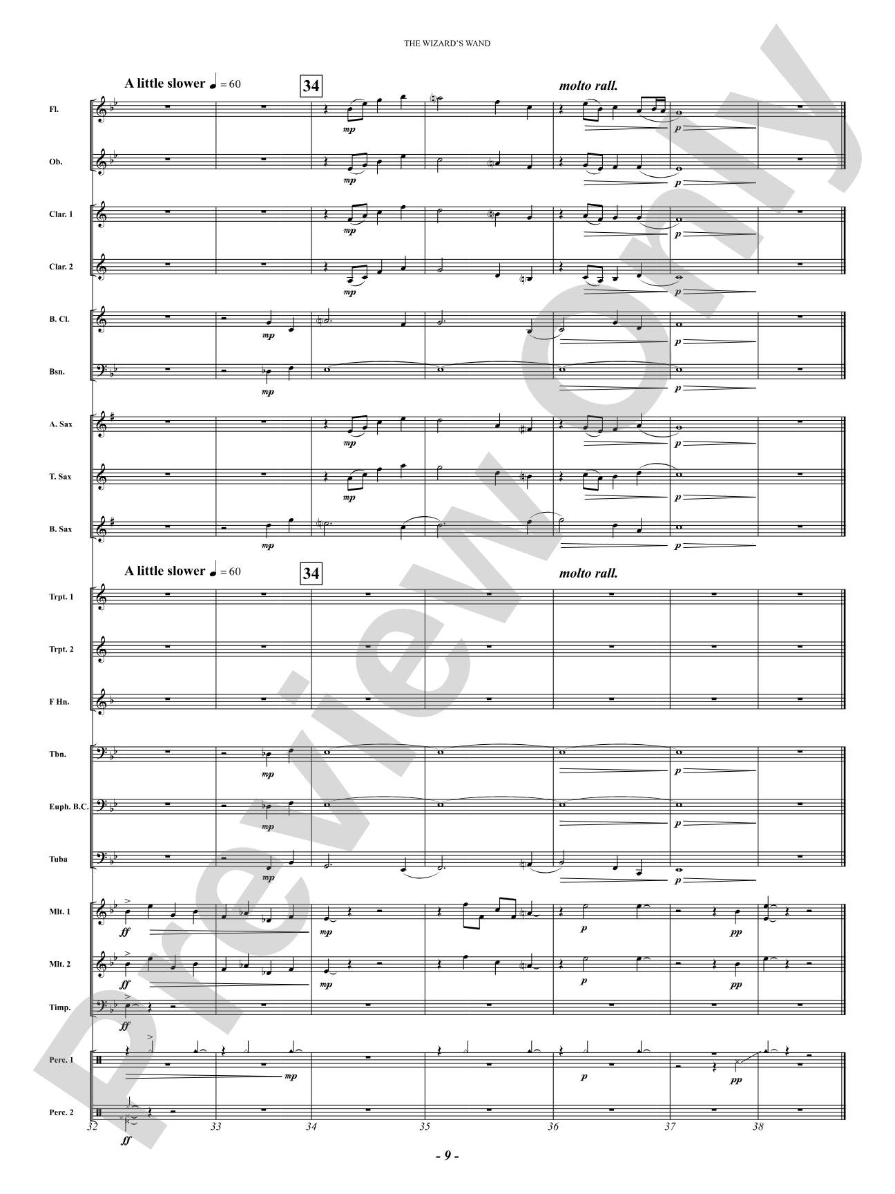 The Wizard's Wand: Concert Band Conductor Score & Parts