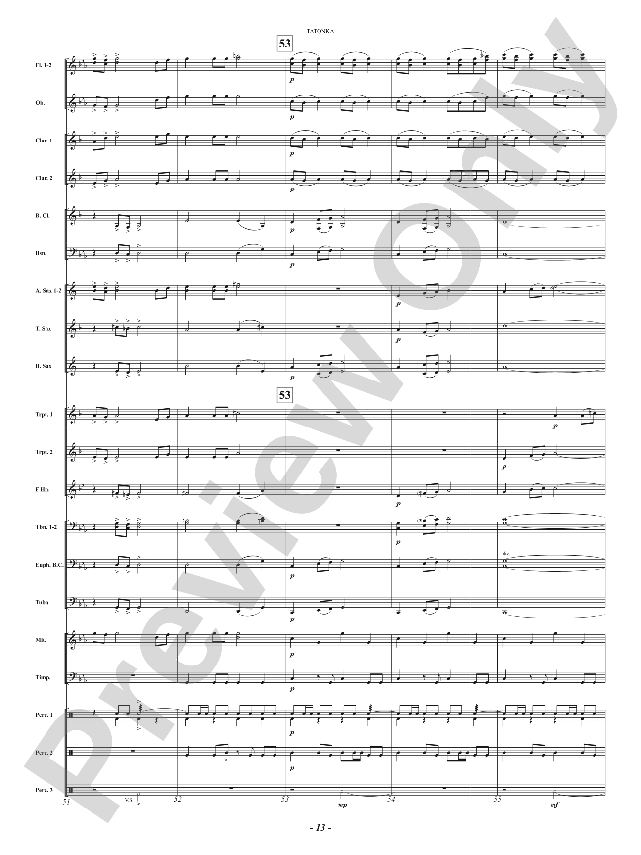 Tatonka (Spirit of the Bison): Concert Band Conductor Score & Parts