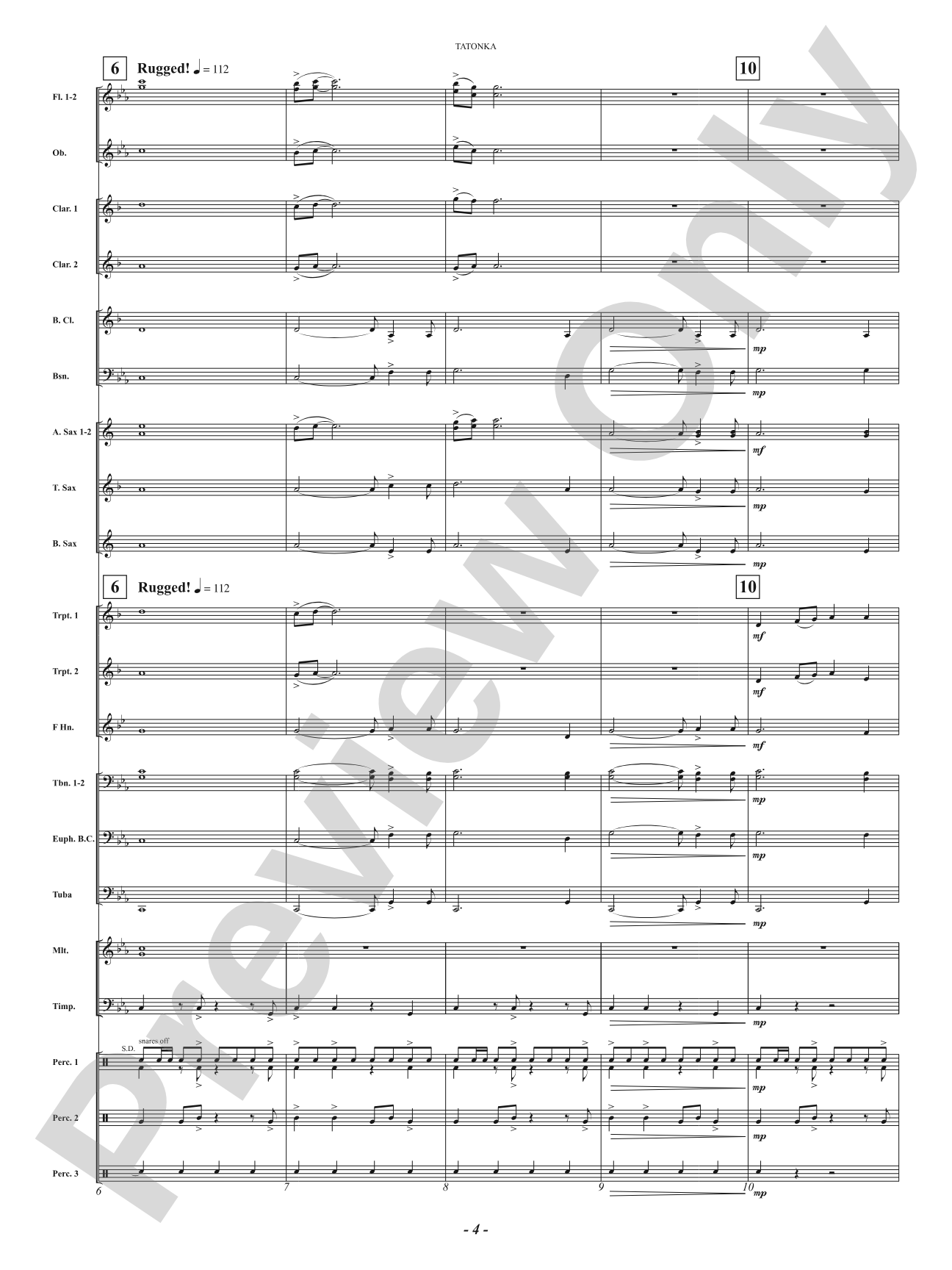 Tatonka (Spirit of the Bison): Concert Band Conductor Score & Parts