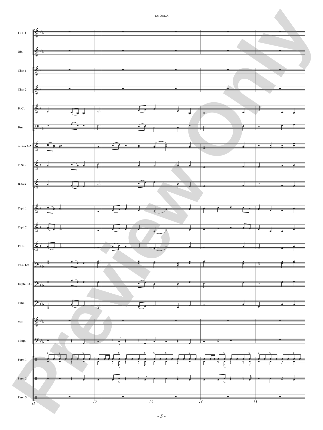 Tatonka (Spirit of the Bison): Concert Band Conductor Score & Parts
