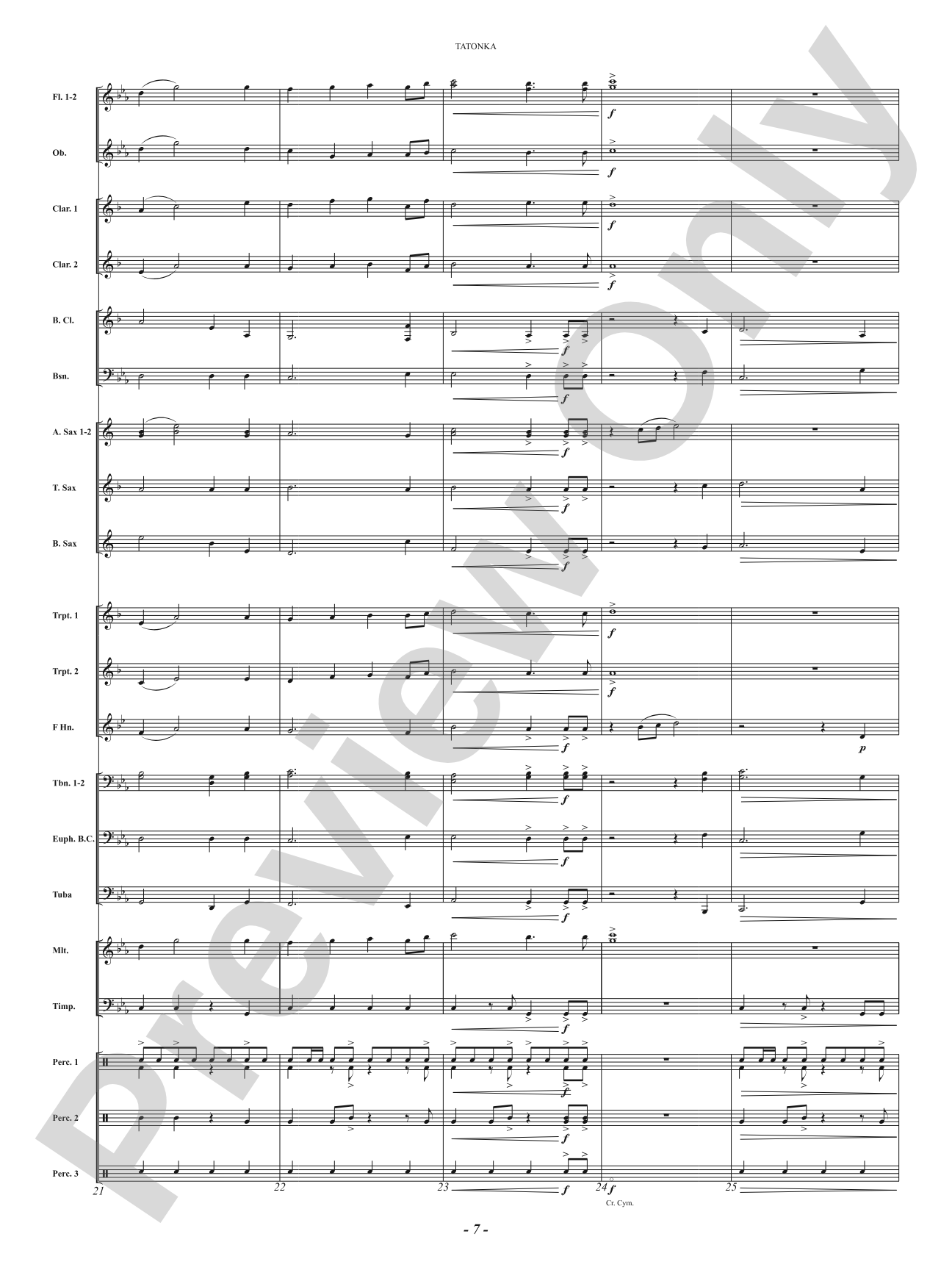 Tatonka (Spirit of the Bison): Concert Band Conductor Score & Parts