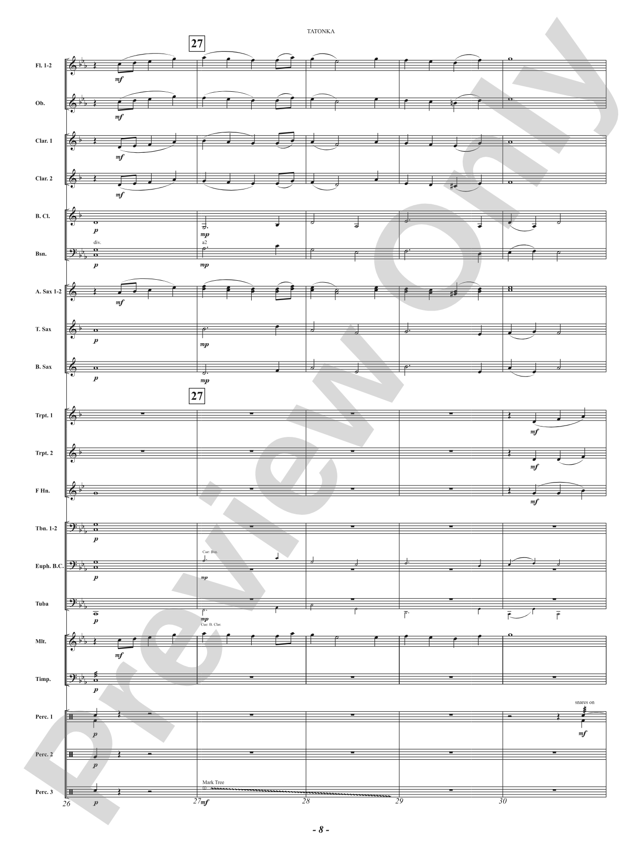Tatonka (Spirit of the Bison): Concert Band Conductor Score & Parts