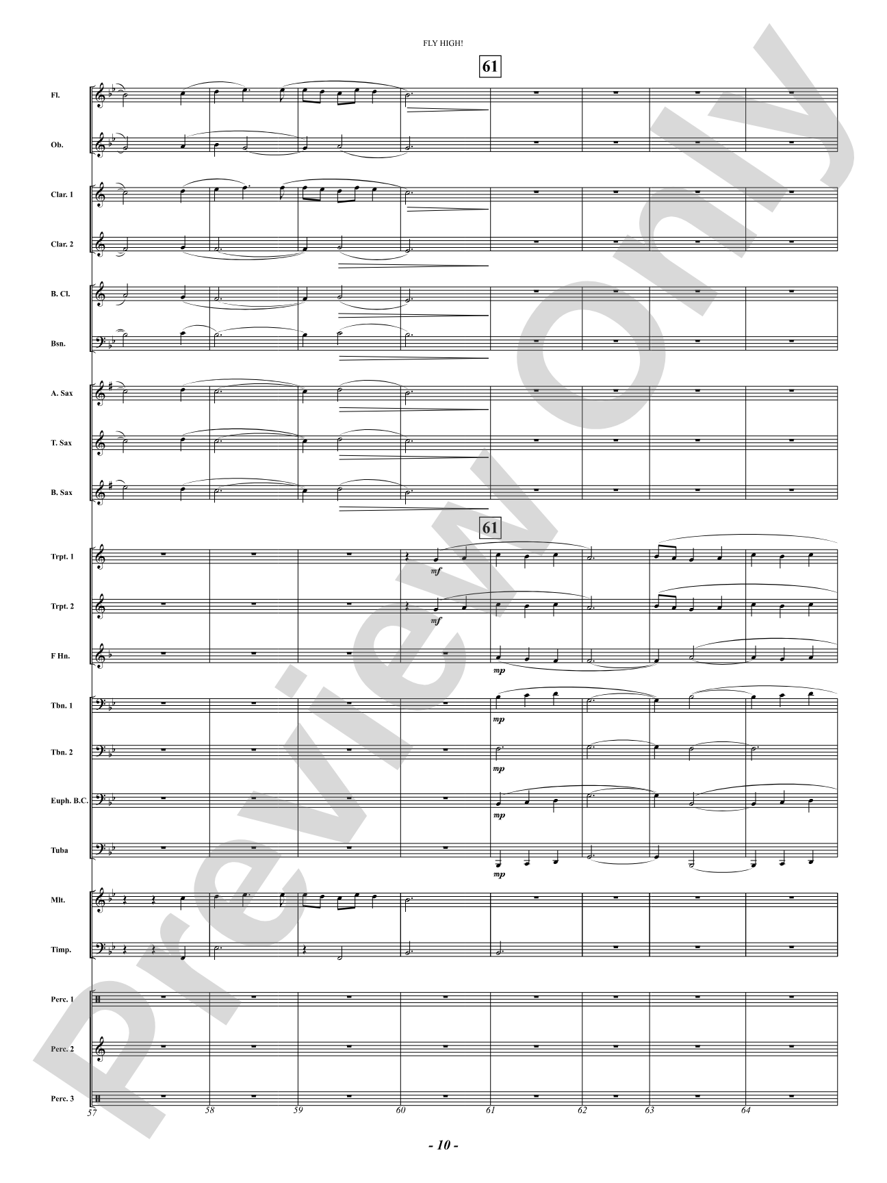 Fly High!: Concert Band Conductor Score & Parts