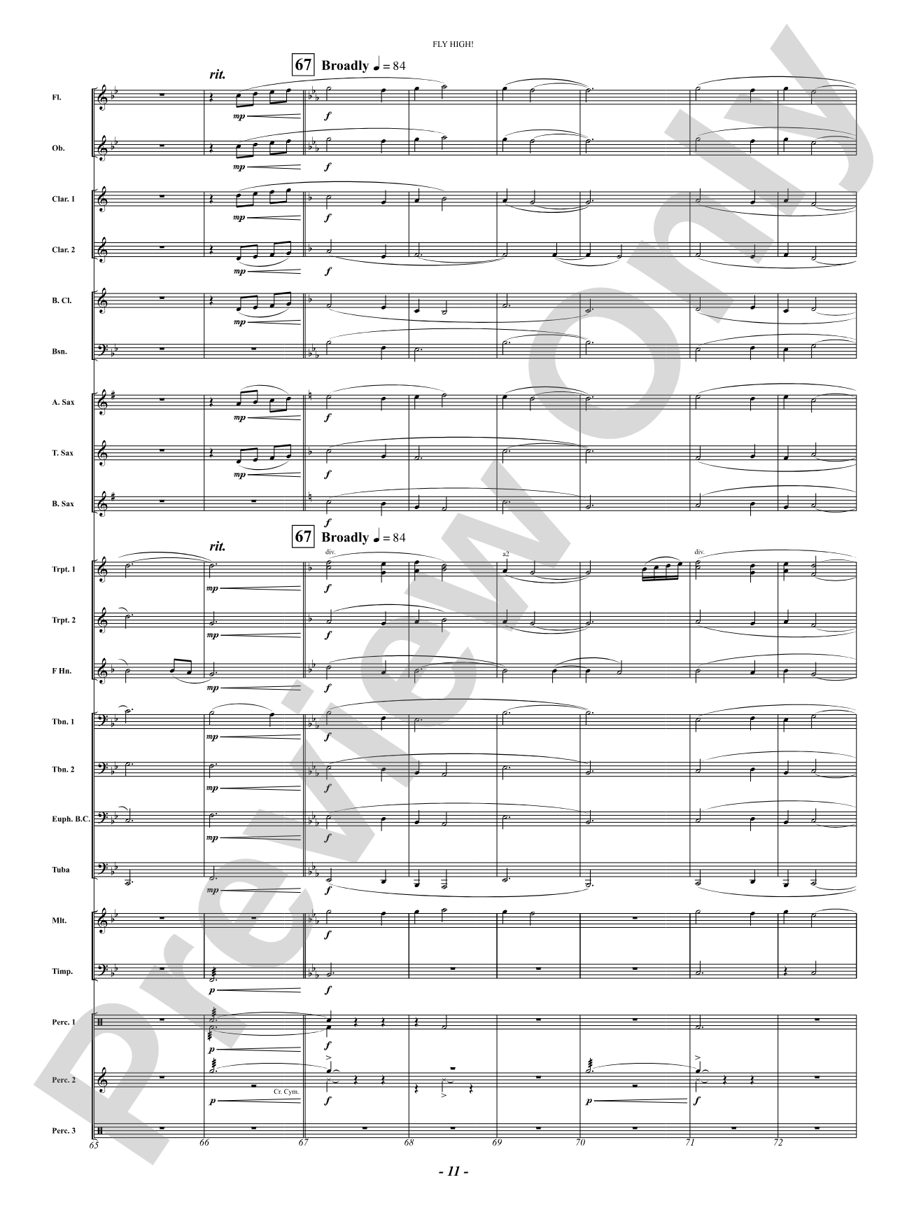 Fly High!: Concert Band Conductor Score & Parts