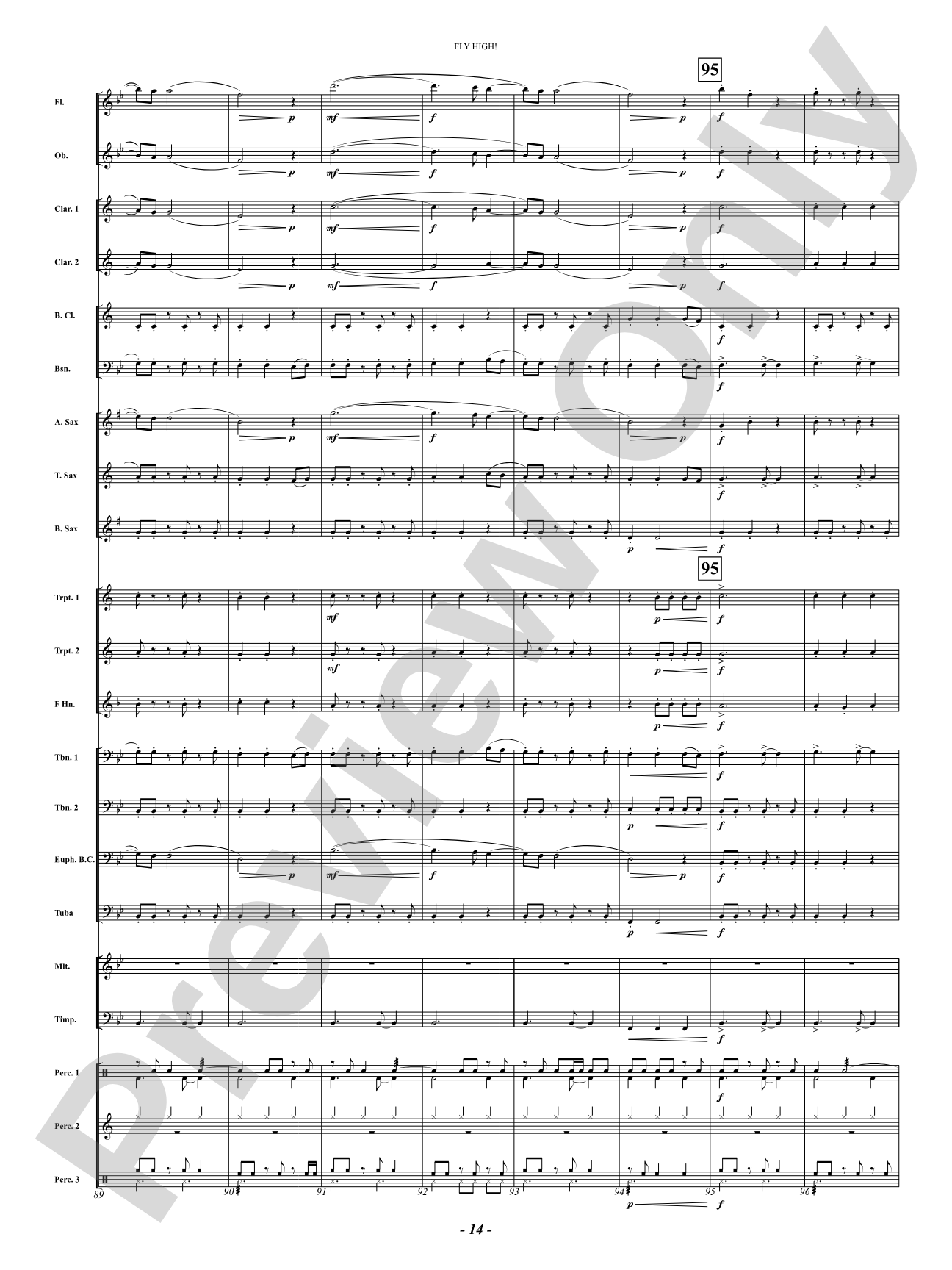 Fly High!: Concert Band Conductor Score & Parts