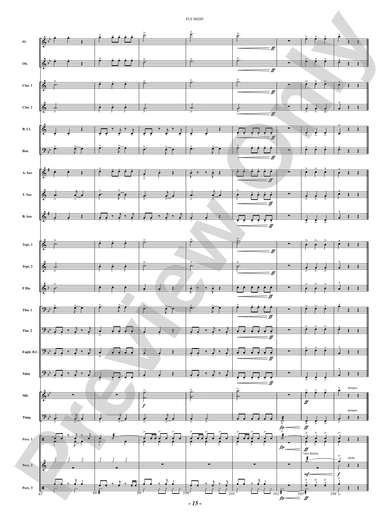 Fly High!: Concert Band Conductor Score & Parts