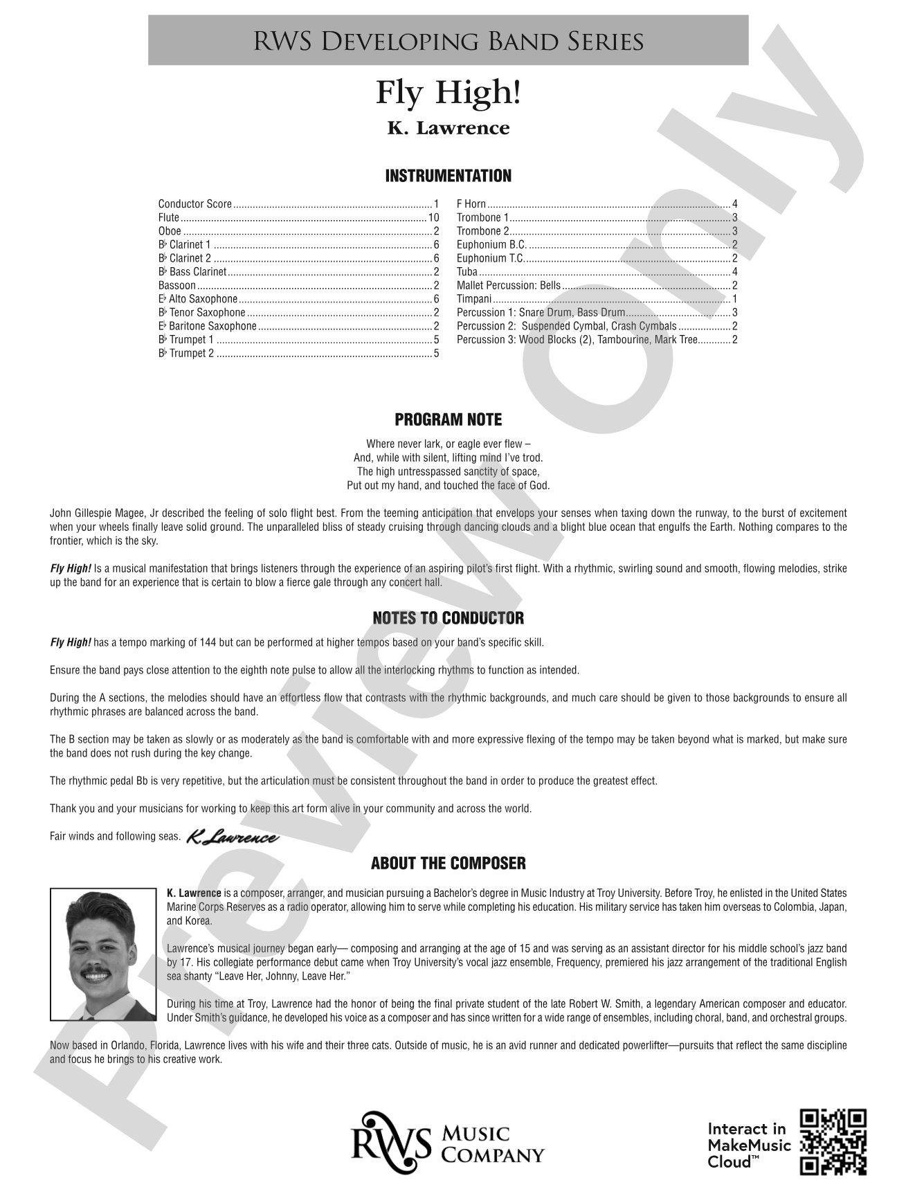 Fly High!: Concert Band Conductor Score & Parts