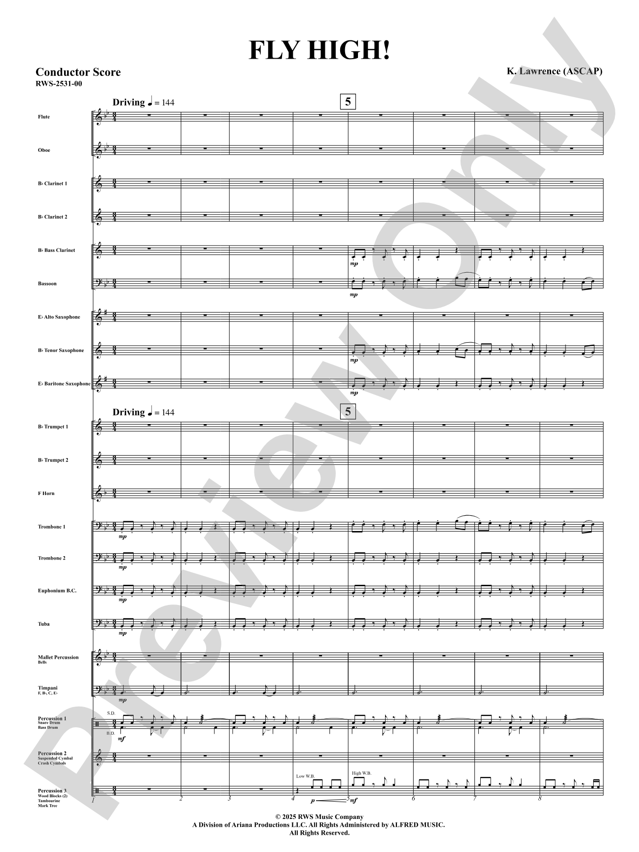 Fly High!: Concert Band Conductor Score & Parts