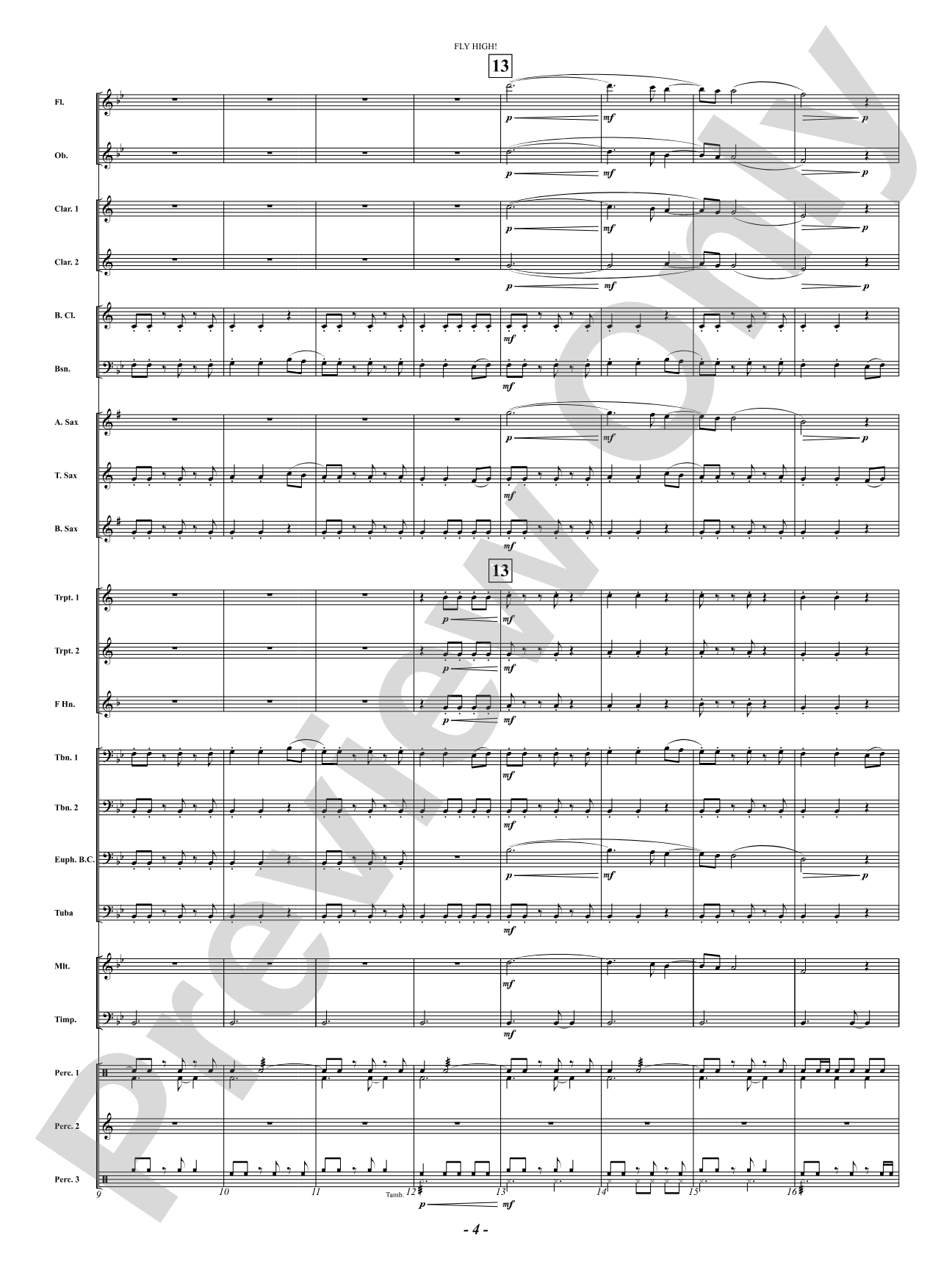 Fly High!: Concert Band Conductor Score & Parts