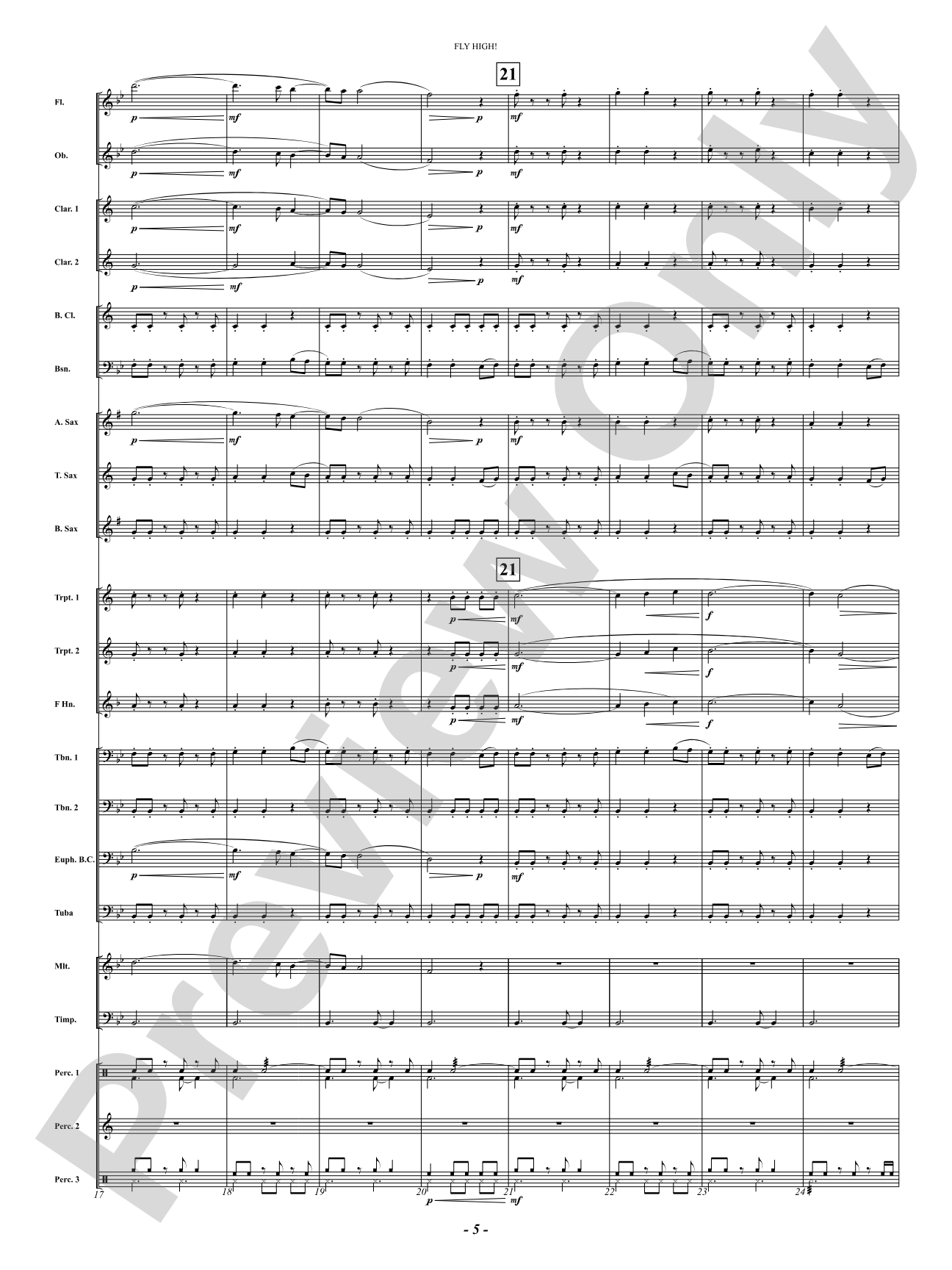 Fly High!: Concert Band Conductor Score & Parts
