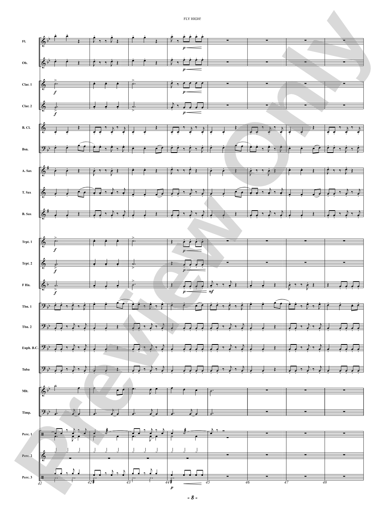Fly High!: Concert Band Conductor Score & Parts