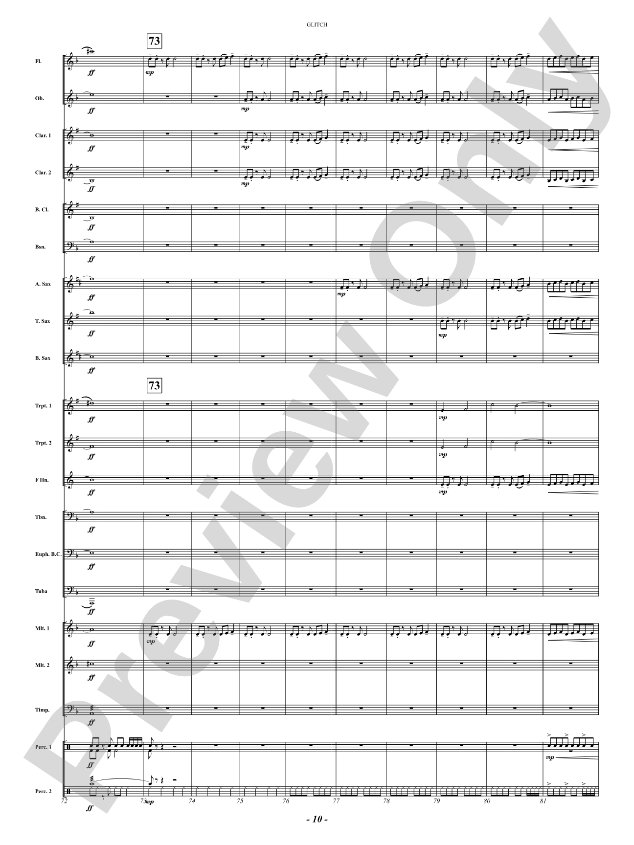 Glitch: Concert Band Conductor Score & Parts