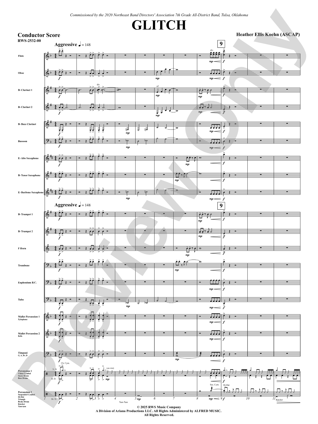 Glitch: Concert Band Conductor Score & Parts