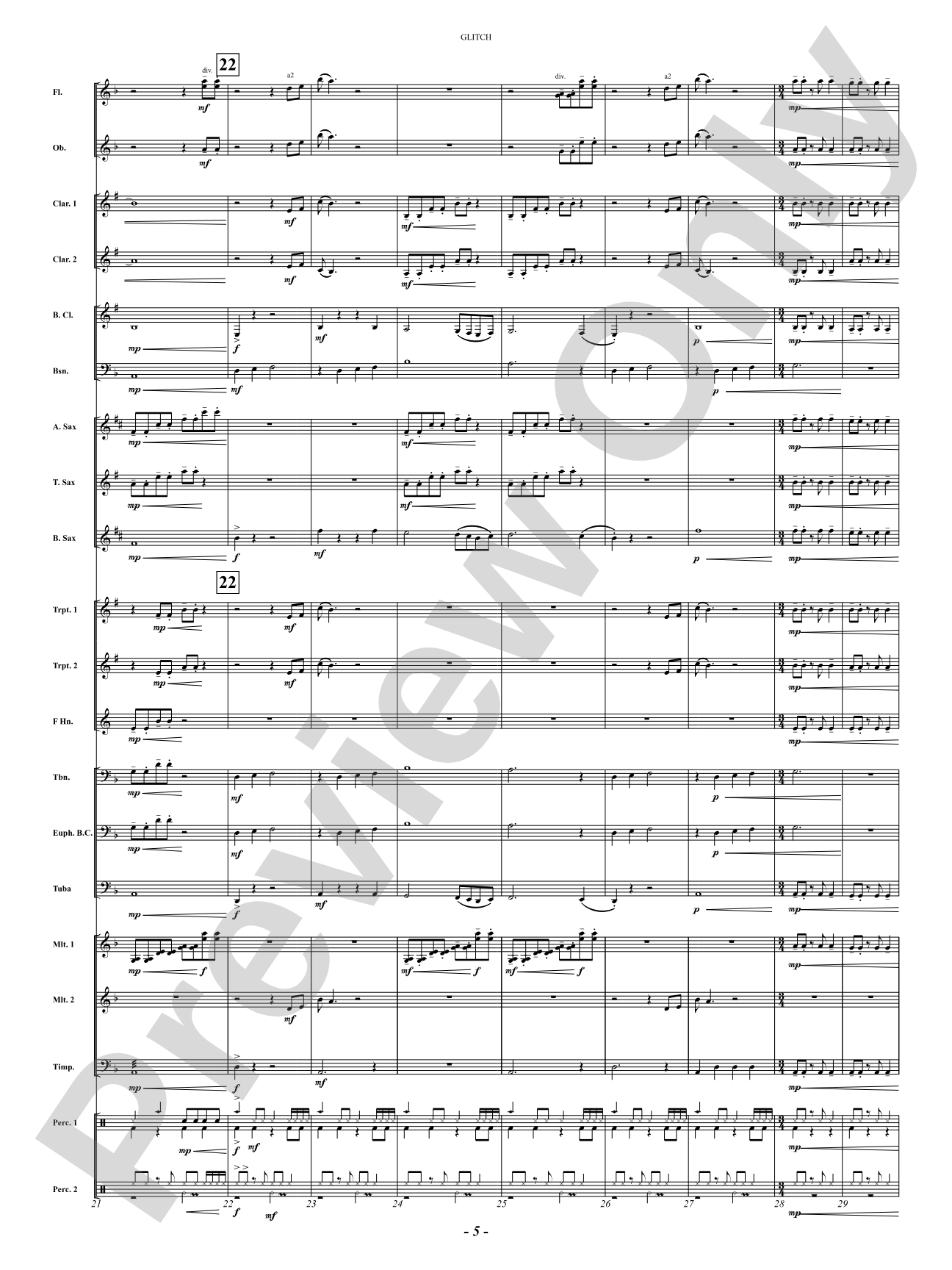 Glitch: Concert Band Conductor Score & Parts