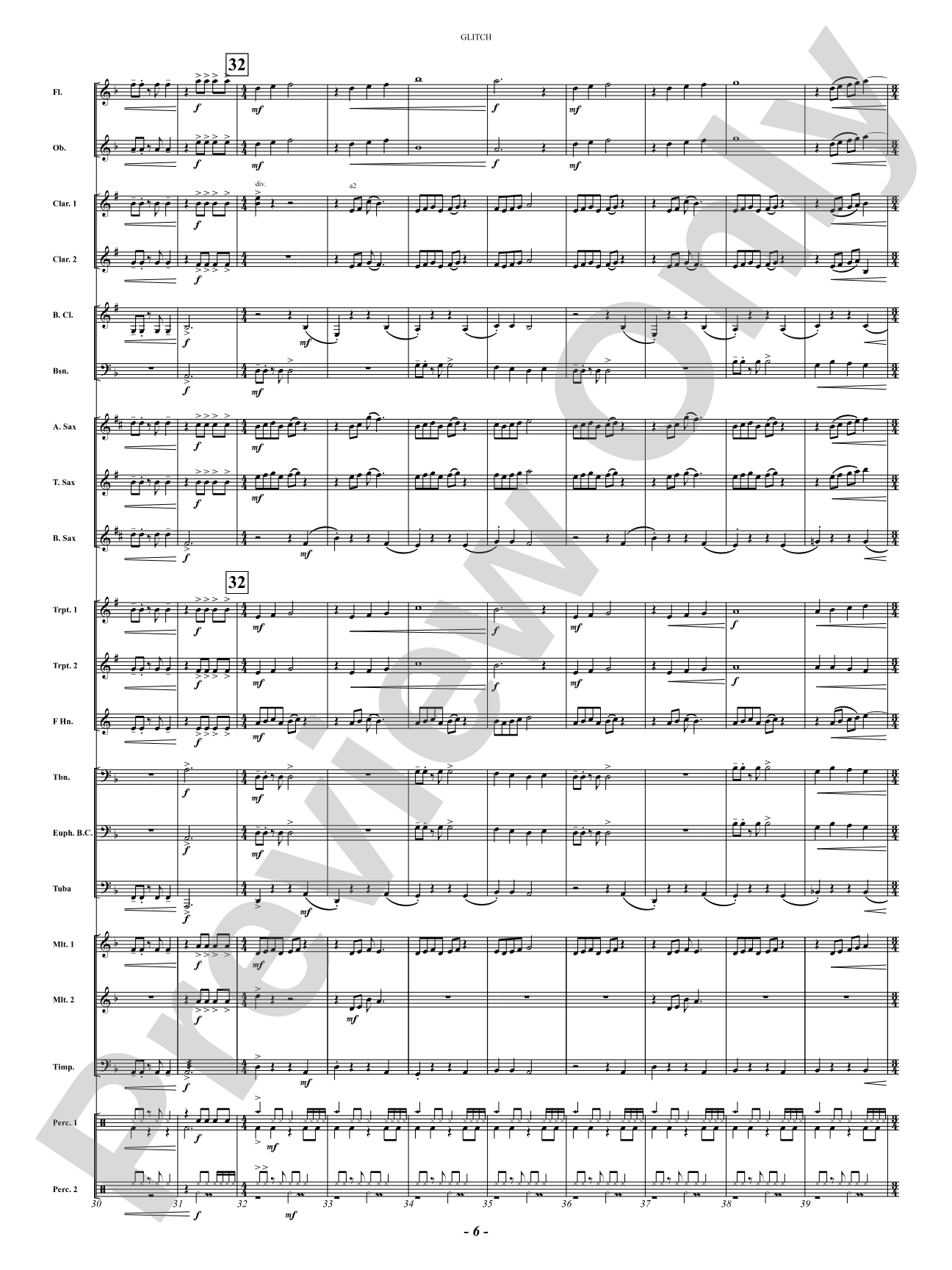 Glitch: Concert Band Conductor Score & Parts