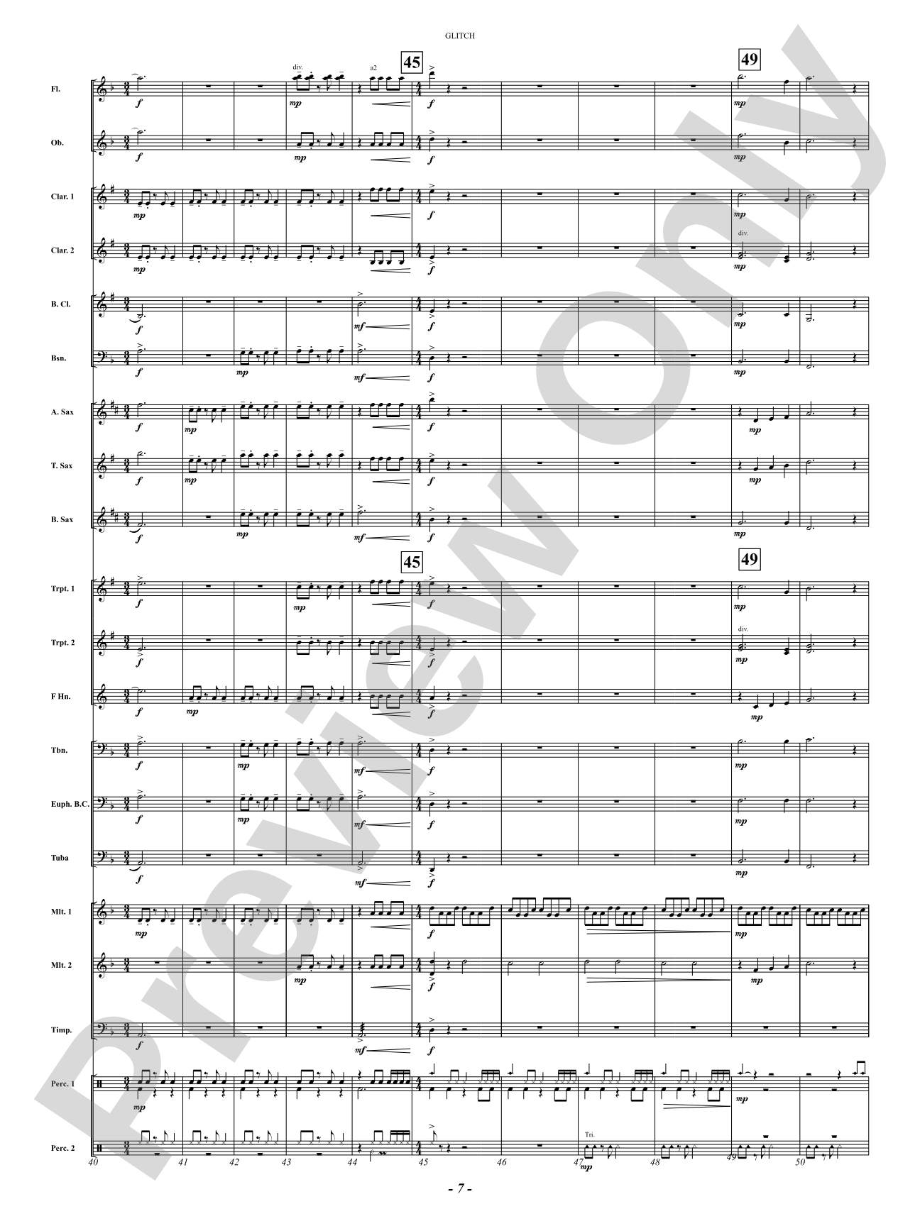 Glitch: Concert Band Conductor Score & Parts