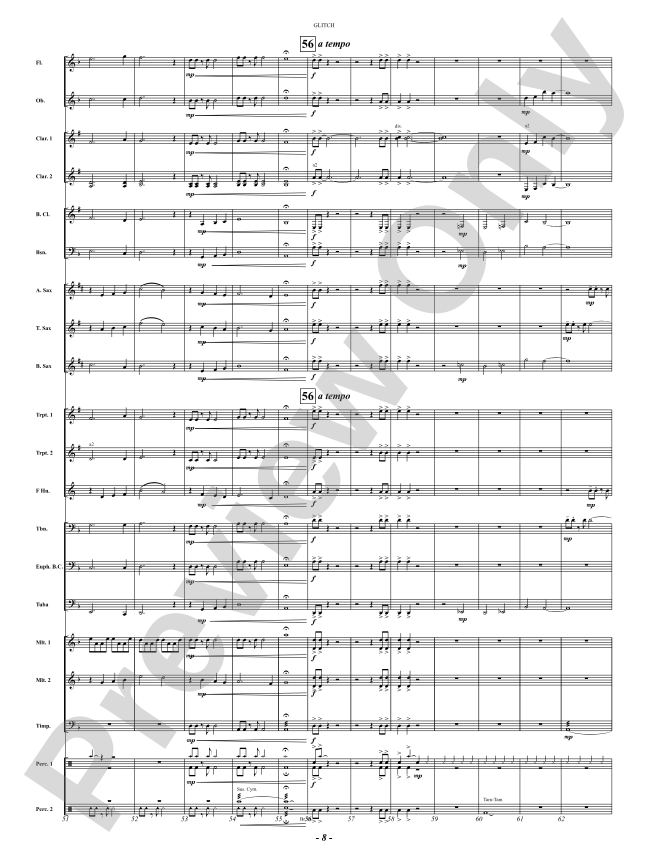 Glitch: Concert Band Conductor Score & Parts