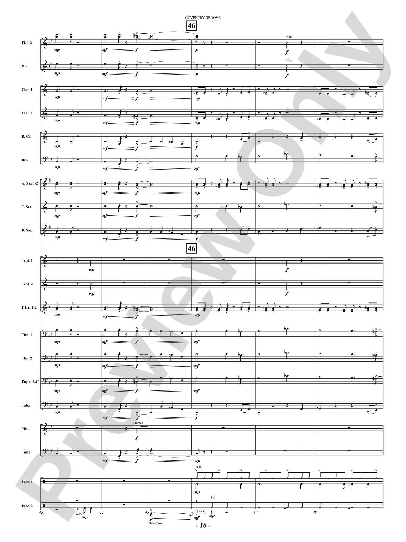 Coventry Groove: Concert Band Conductor Score & Parts