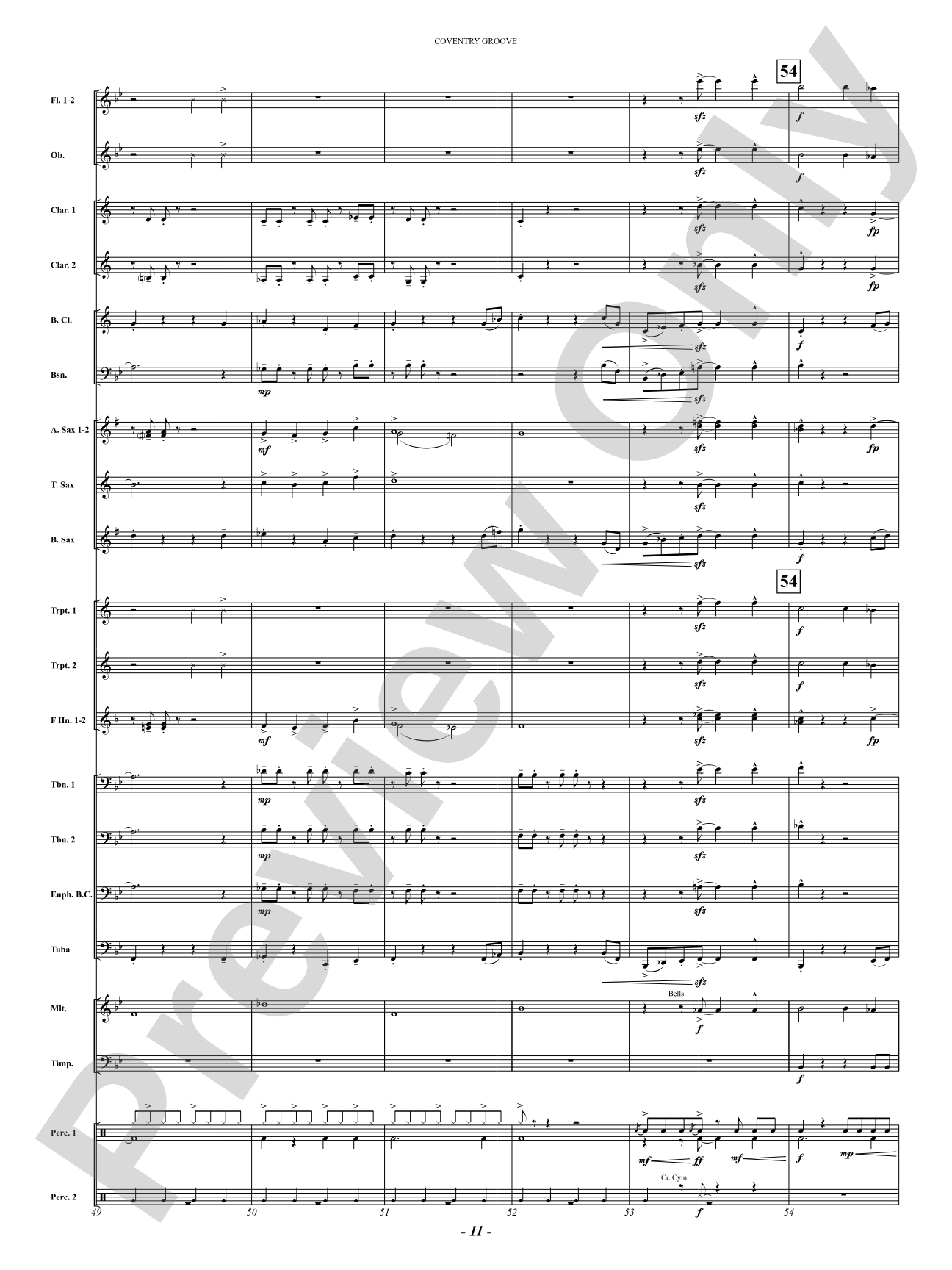 Coventry Groove: Concert Band Conductor Score & Parts