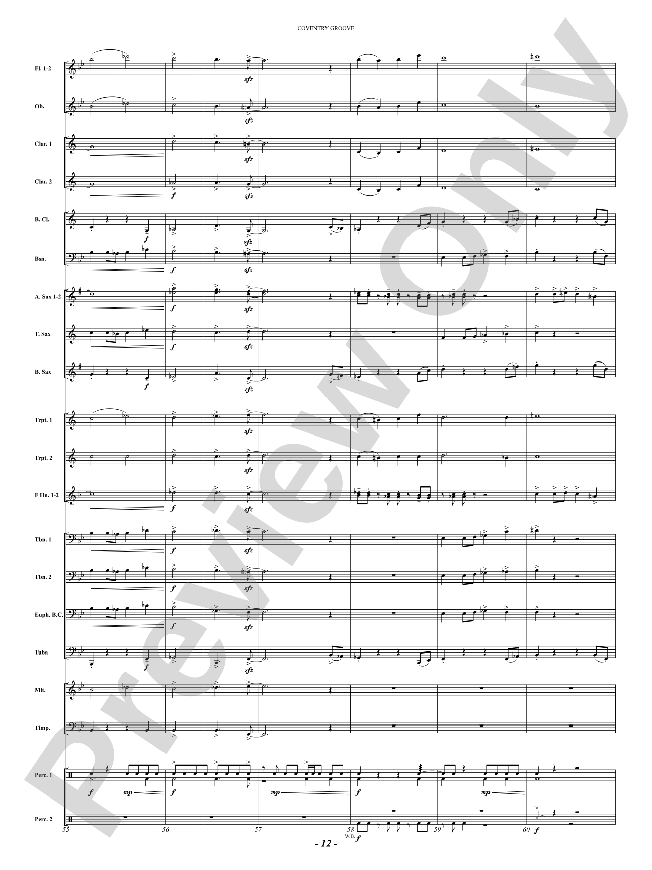 Coventry Groove: Concert Band Conductor Score & Parts