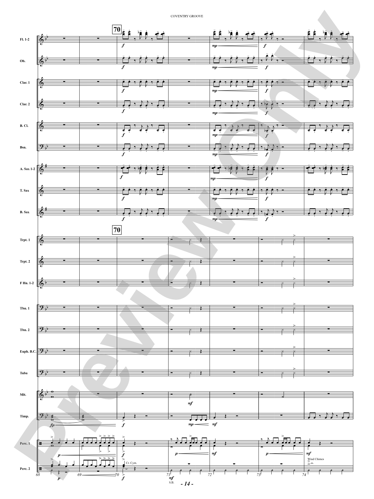 Coventry Groove: Concert Band Conductor Score & Parts