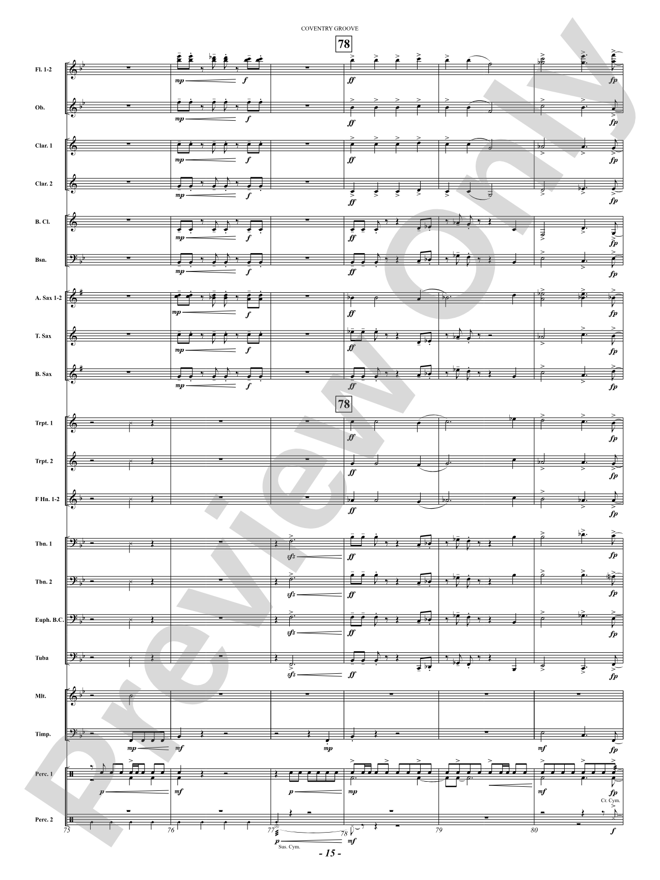 Coventry Groove: Concert Band Conductor Score & Parts