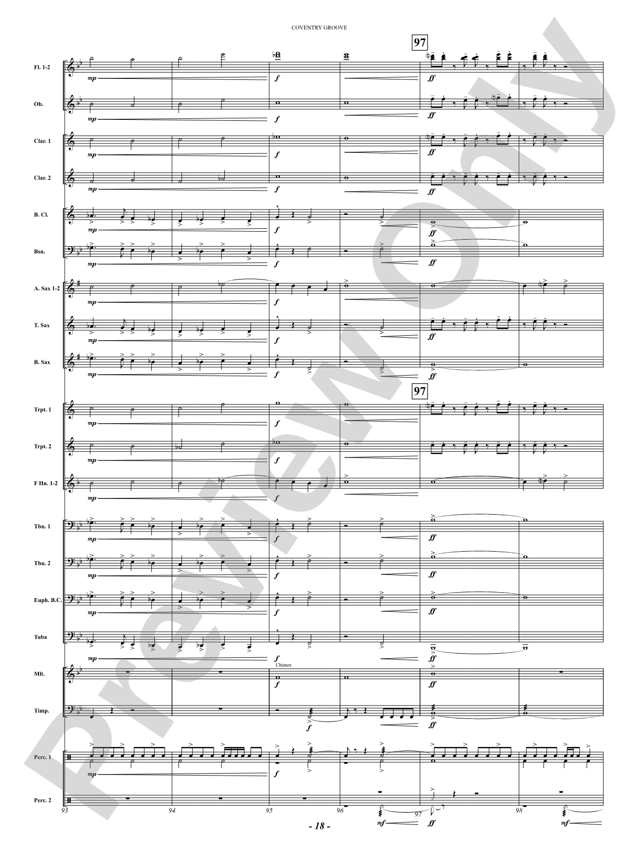 Coventry Groove: Concert Band Conductor Score & Parts