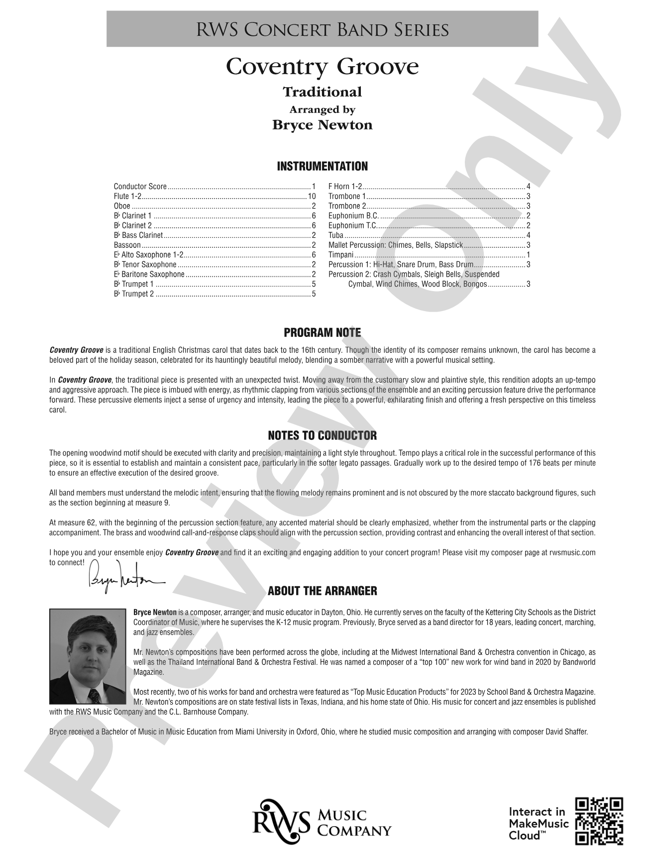 Coventry Groove: Concert Band Conductor Score & Parts