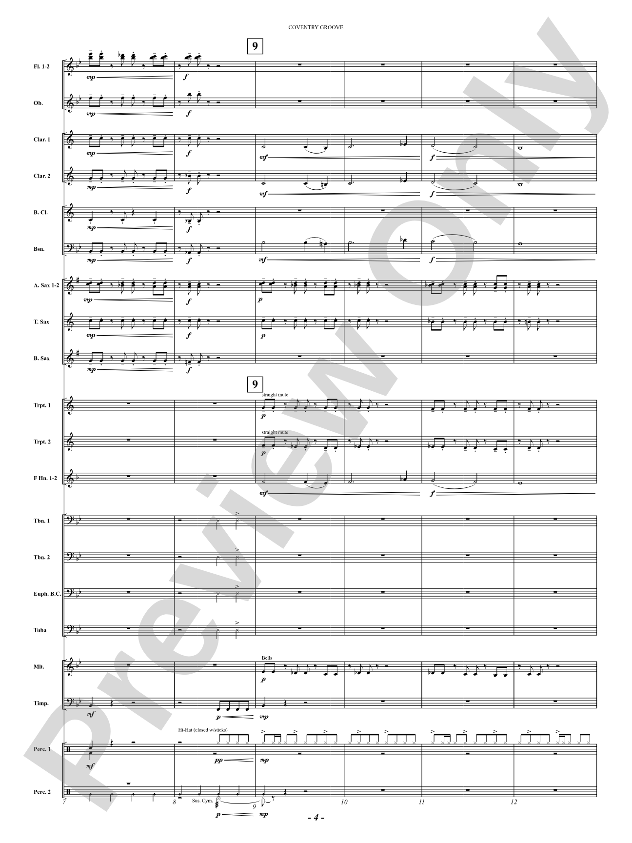 Coventry Groove: Concert Band Conductor Score & Parts