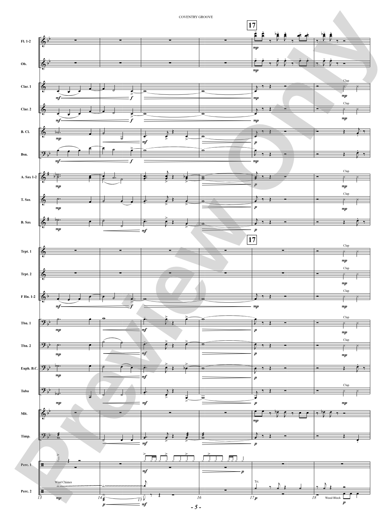 Coventry Groove: Concert Band Conductor Score & Parts