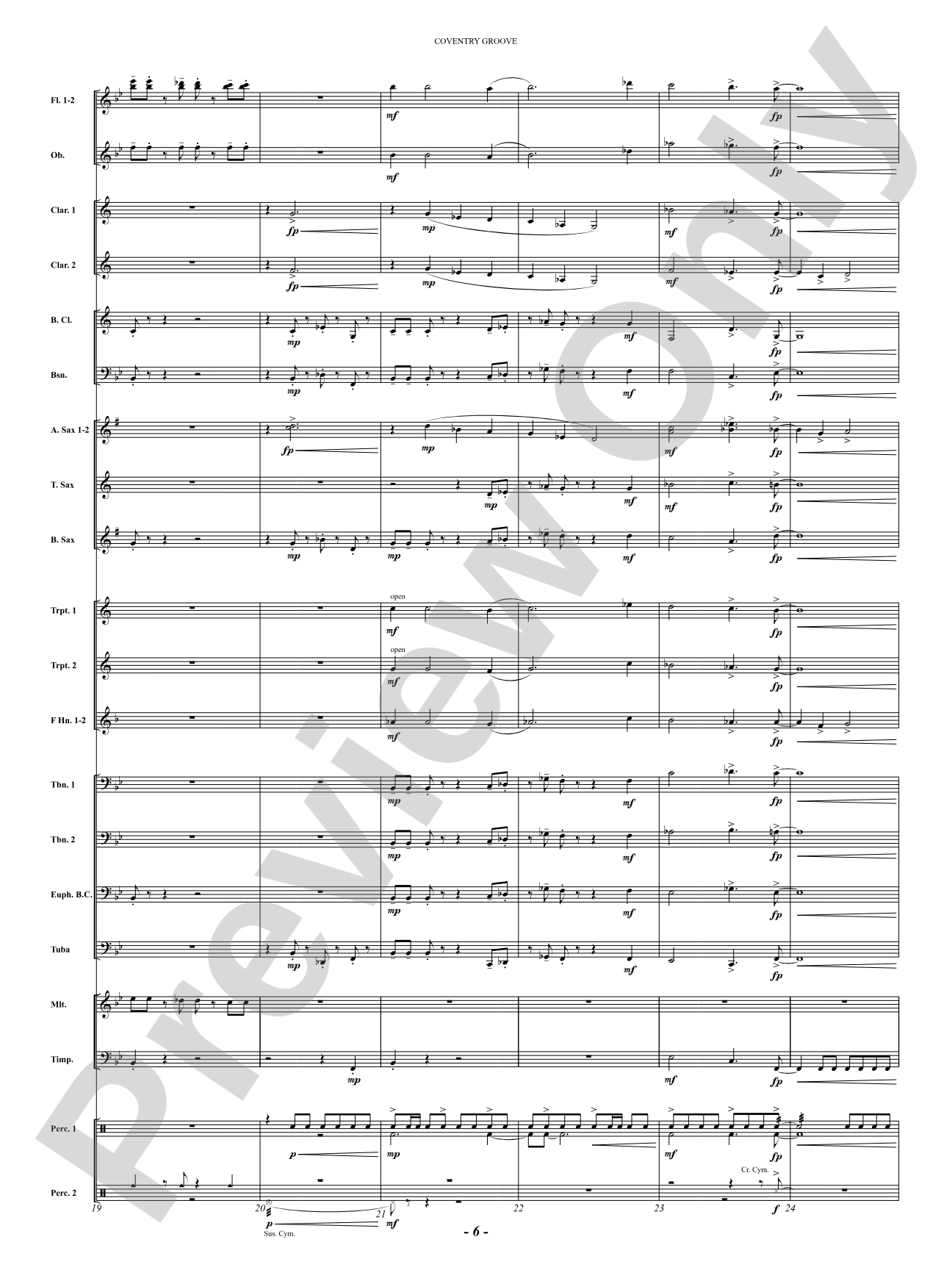 Coventry Groove: Concert Band Conductor Score & Parts