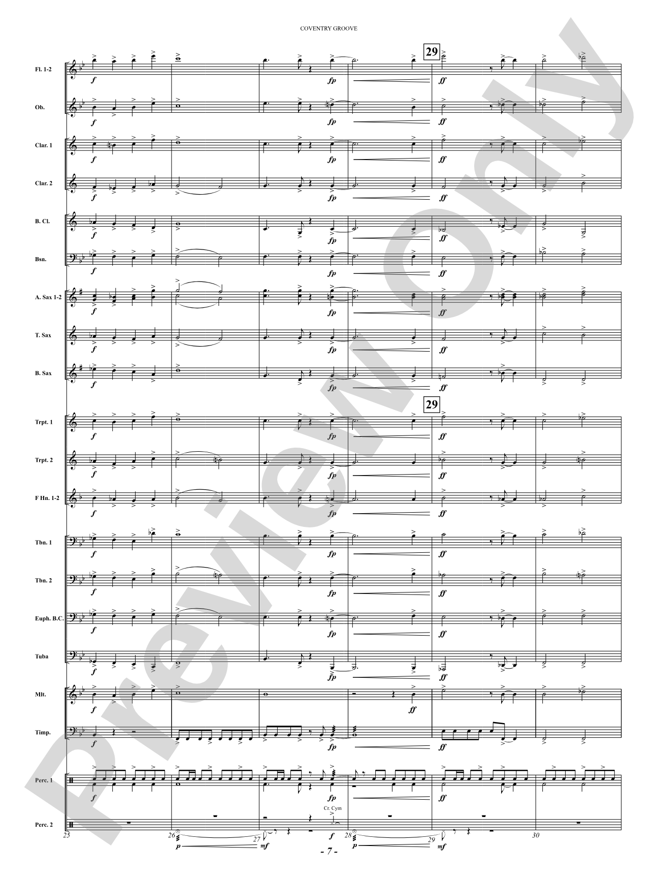 Coventry Groove: Concert Band Conductor Score & Parts