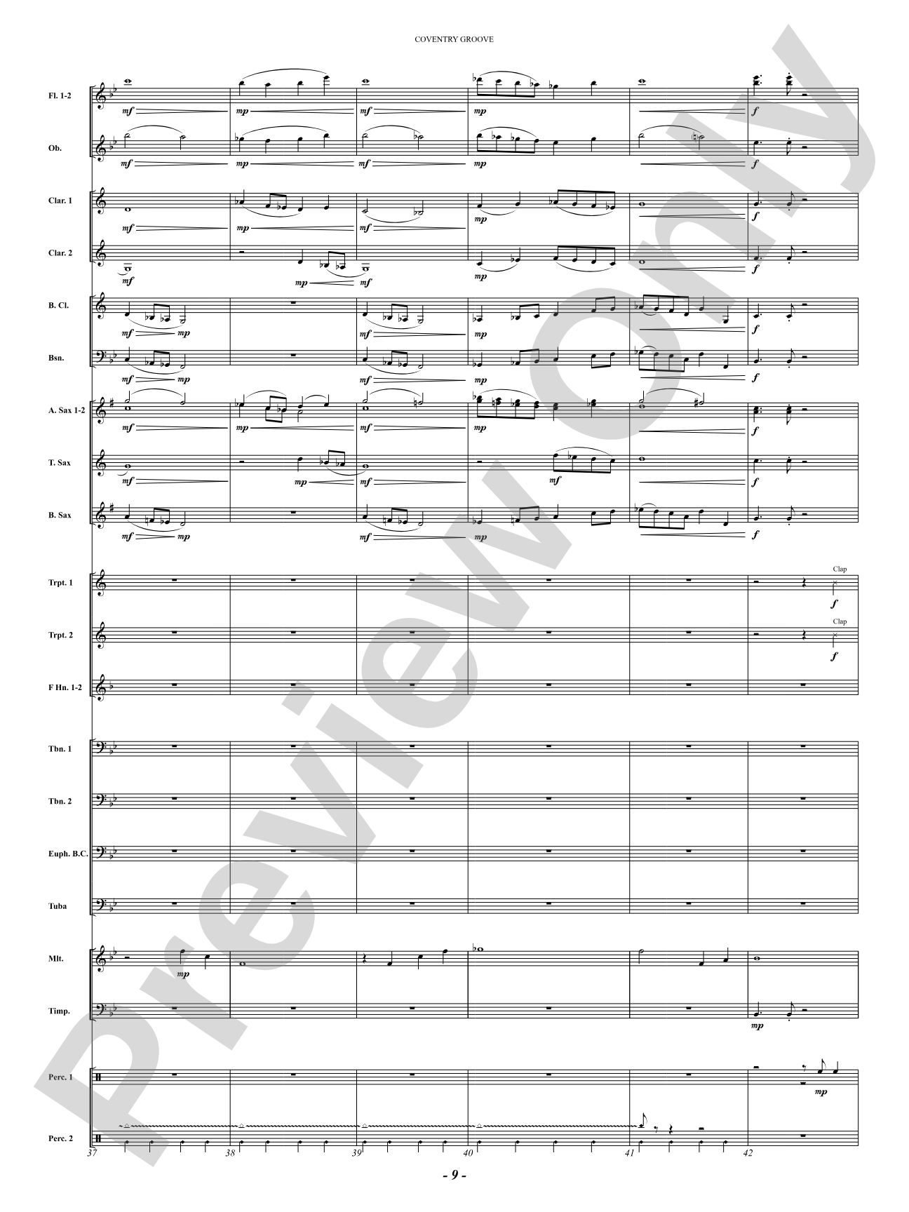 Coventry Groove: Concert Band Conductor Score & Parts
