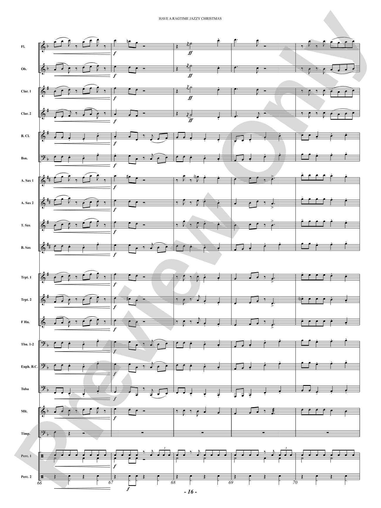 Have a Ragtime Jazzy Christmas: Concert Band Conductor Score & Parts