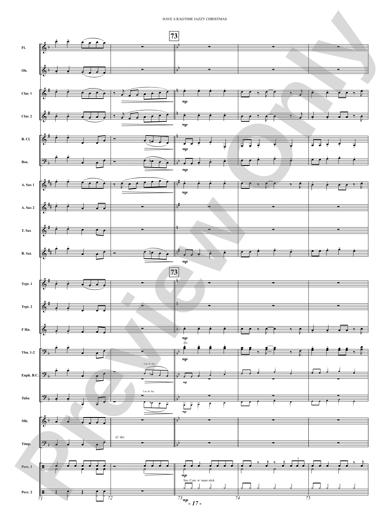 Have a Ragtime Jazzy Christmas: Concert Band Conductor Score & Parts