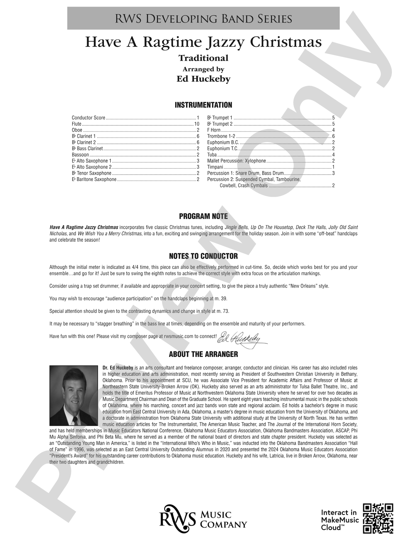Have a Ragtime Jazzy Christmas: Concert Band Conductor Score & Parts