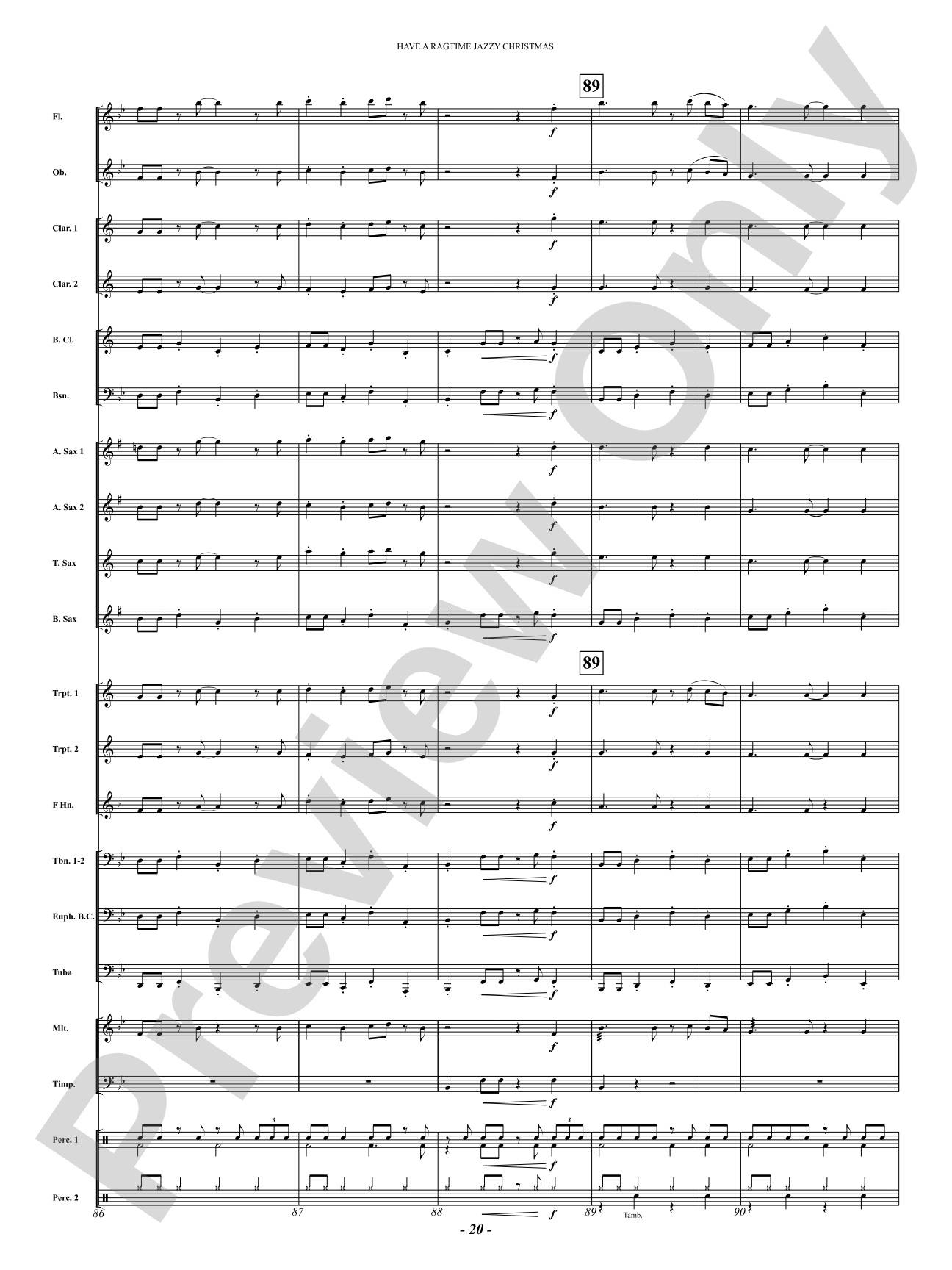 Have a Ragtime Jazzy Christmas: Concert Band Conductor Score & Parts