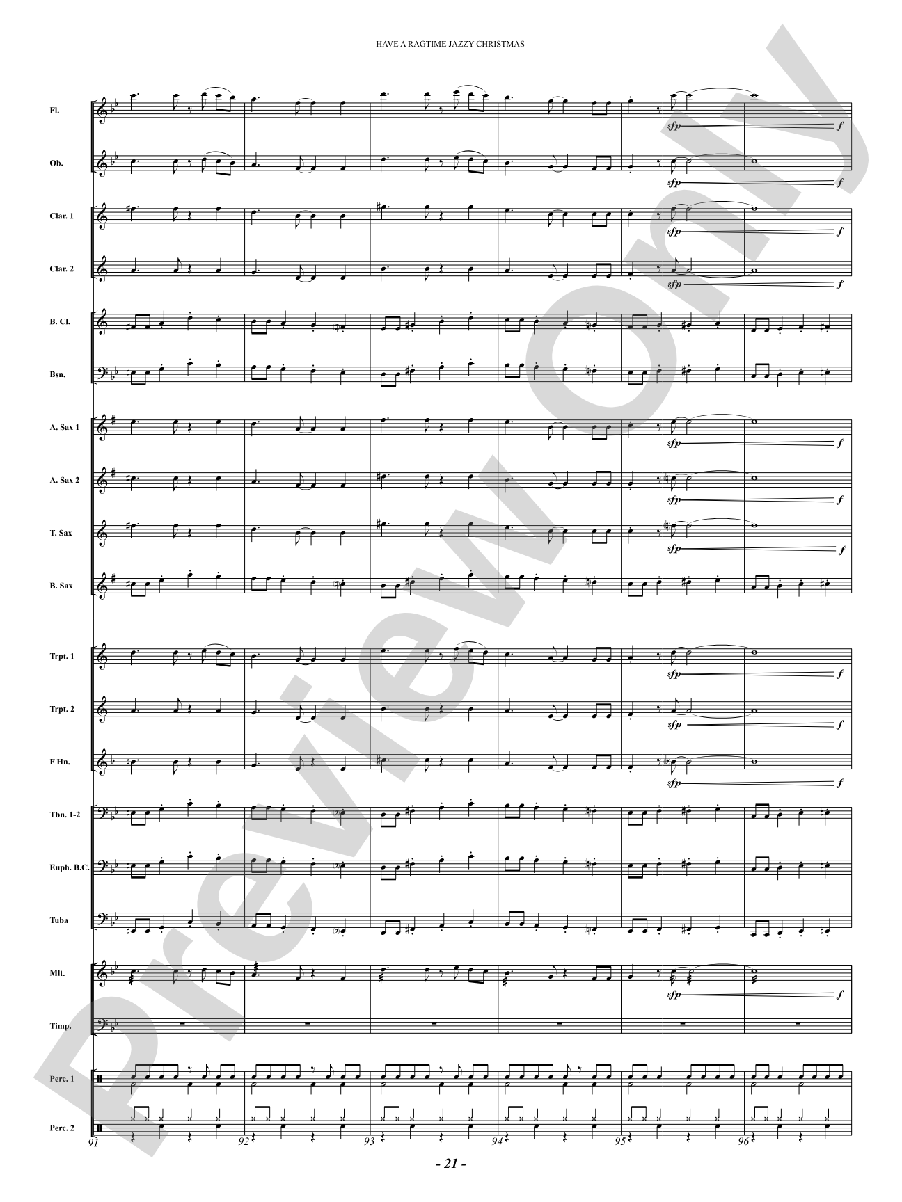 Have a Ragtime Jazzy Christmas: Concert Band Conductor Score & Parts