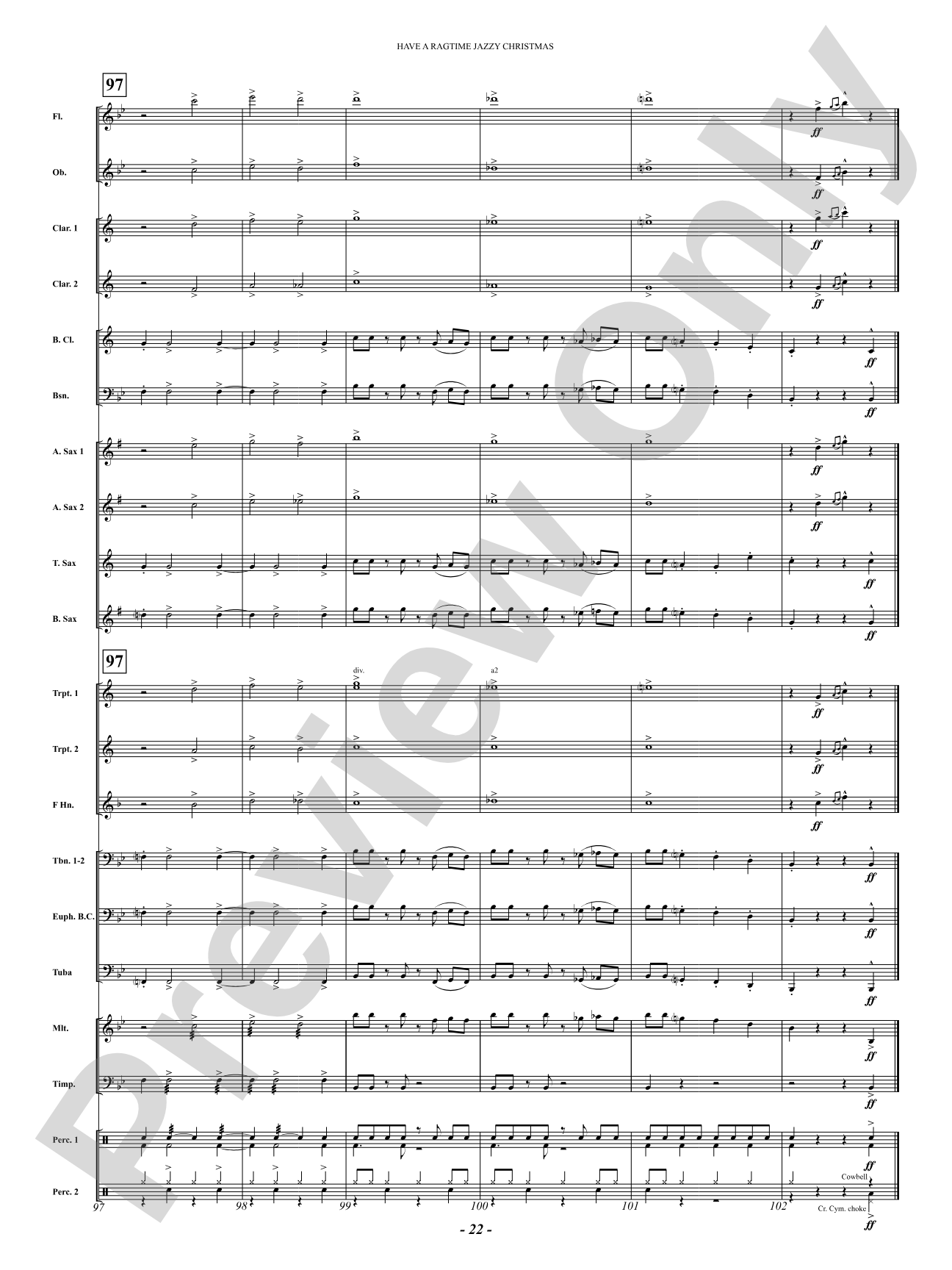 Have a Ragtime Jazzy Christmas: Concert Band Conductor Score & Parts