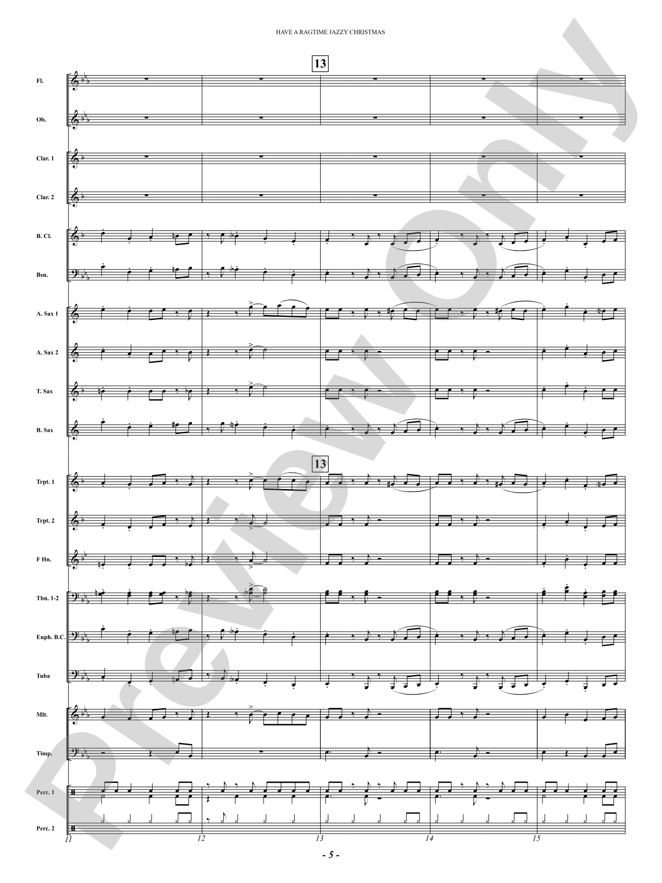 Have a Ragtime Jazzy Christmas: Concert Band Conductor Score & Parts