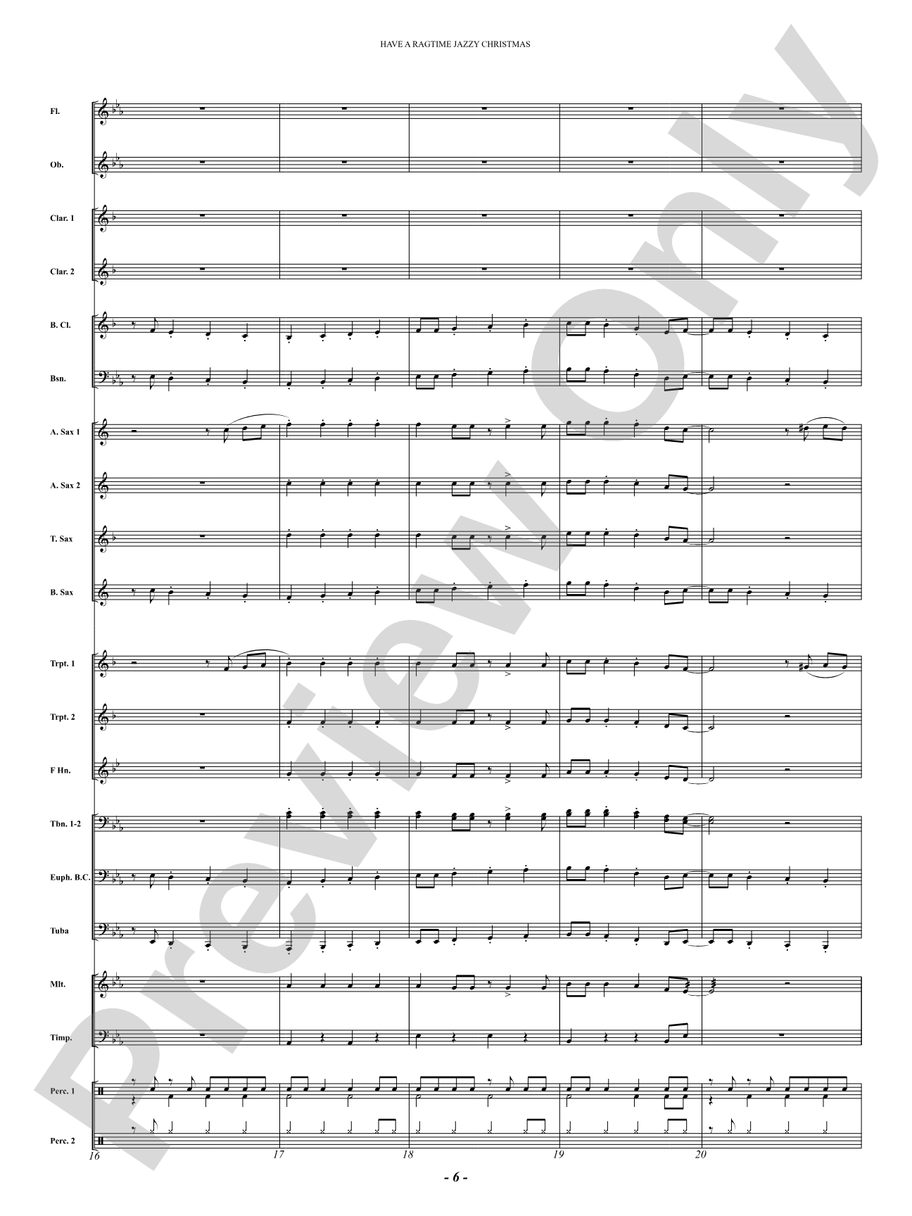 Have a Ragtime Jazzy Christmas: Concert Band Conductor Score & Parts