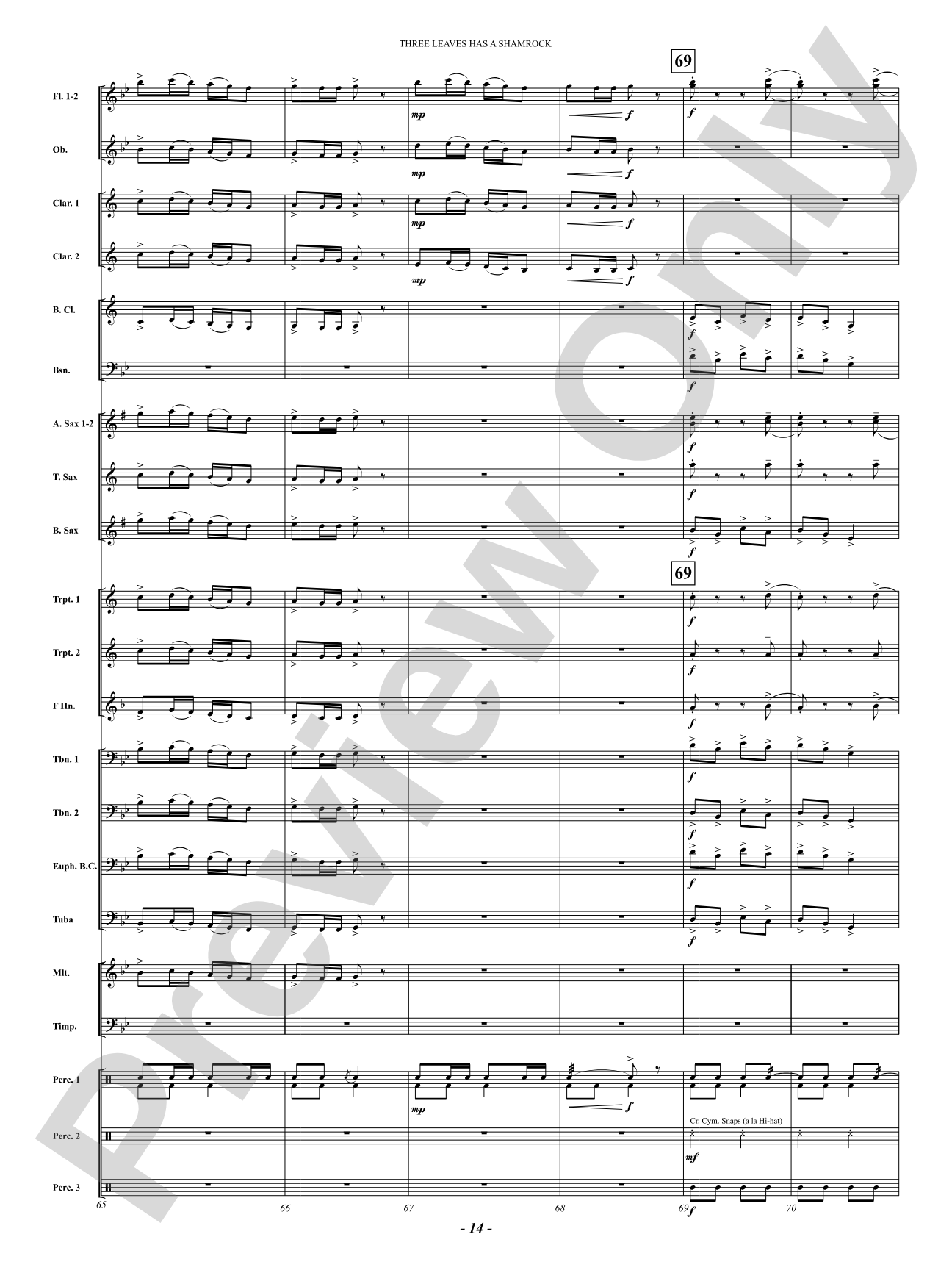Three Leaves Has A Shamrock: Concert Band Conductor Score & Parts