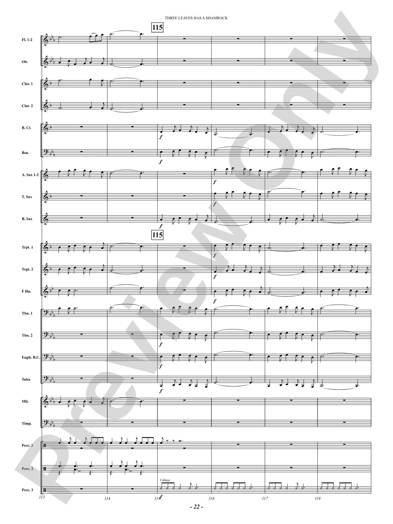 Three Leaves Has A Shamrock: Concert Band Conductor Score & Parts