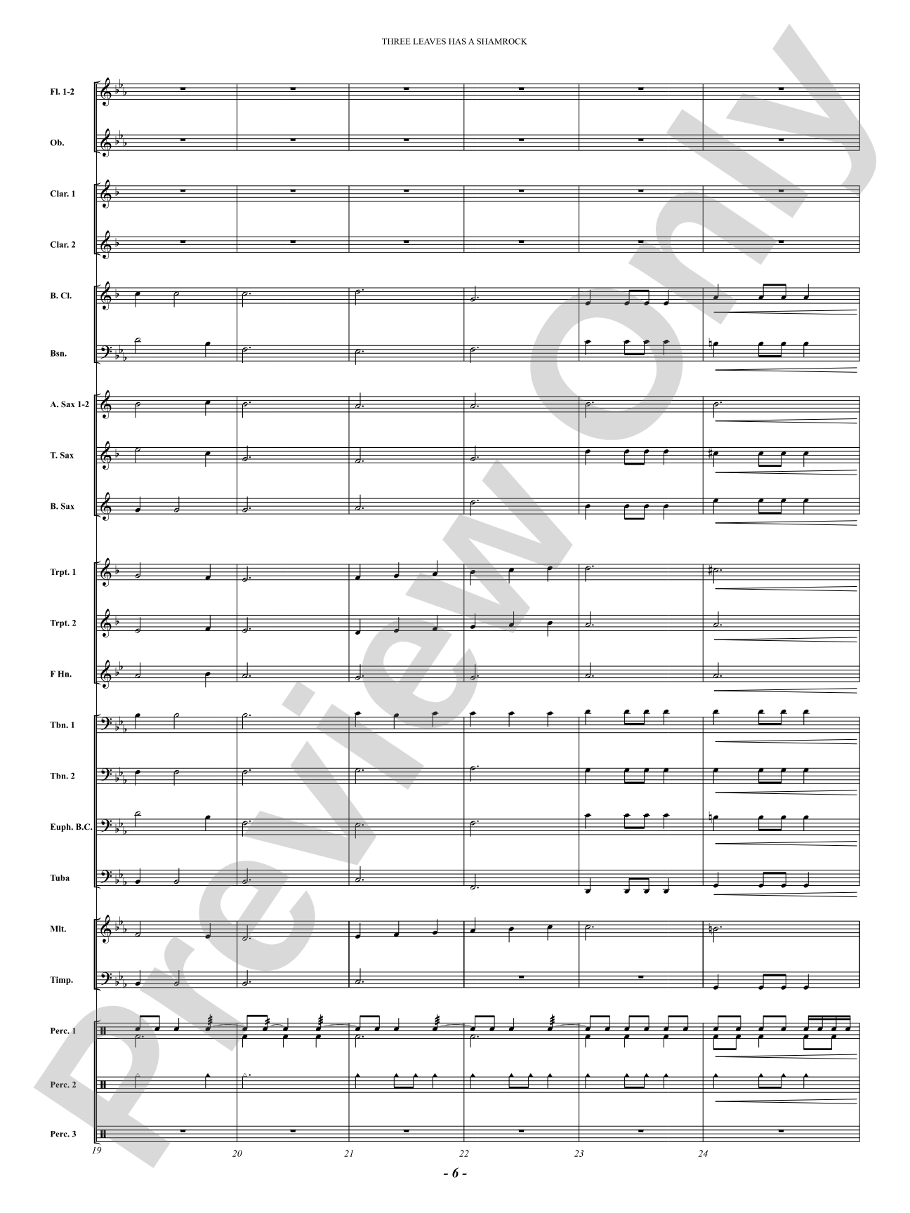 Three Leaves Has A Shamrock: Concert Band Conductor Score & Parts