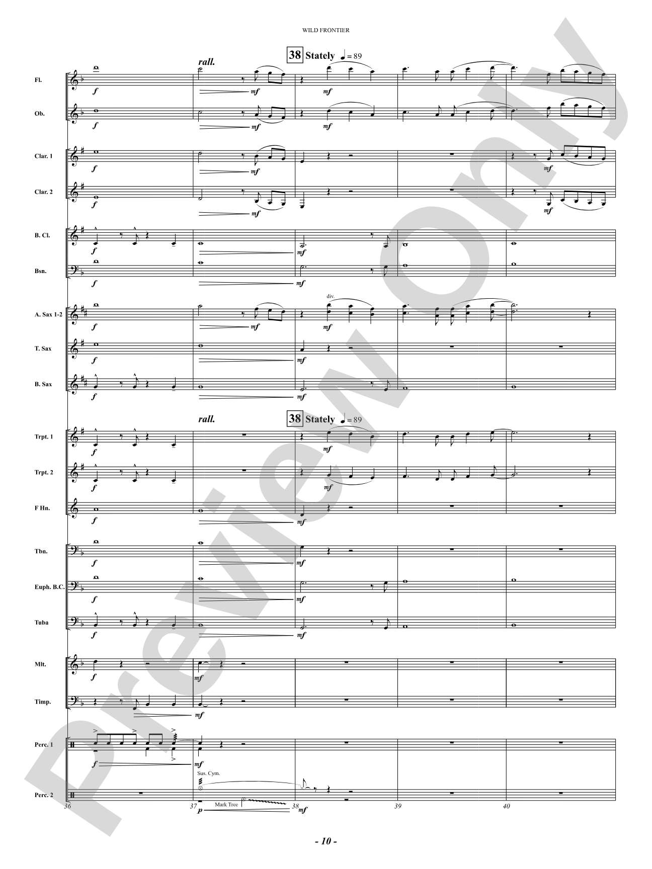 Wild Frontier: Concert Band Conductor Score & Parts