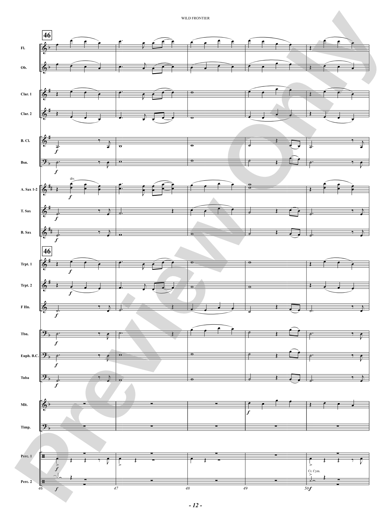 Wild Frontier: Concert Band Conductor Score & Parts