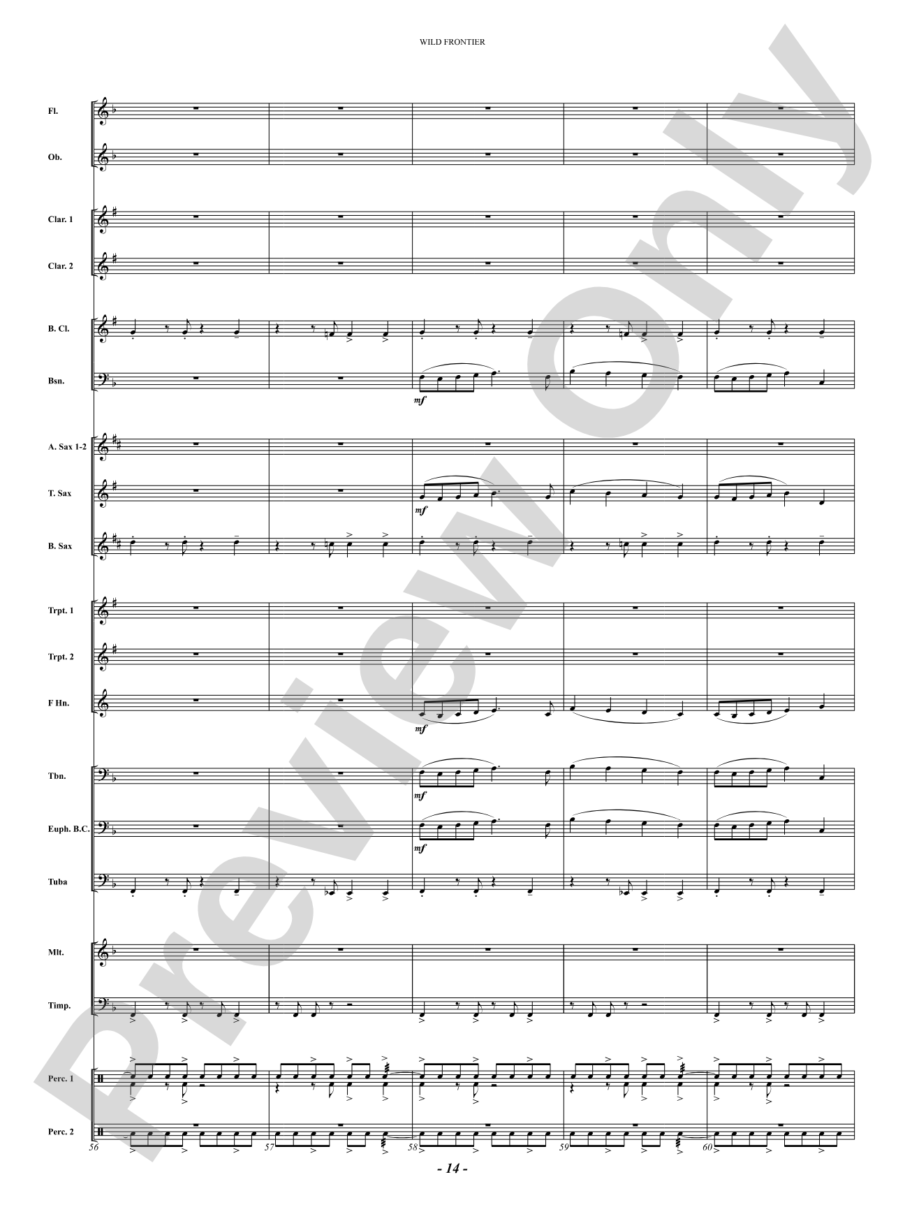 Wild Frontier: Concert Band Conductor Score & Parts